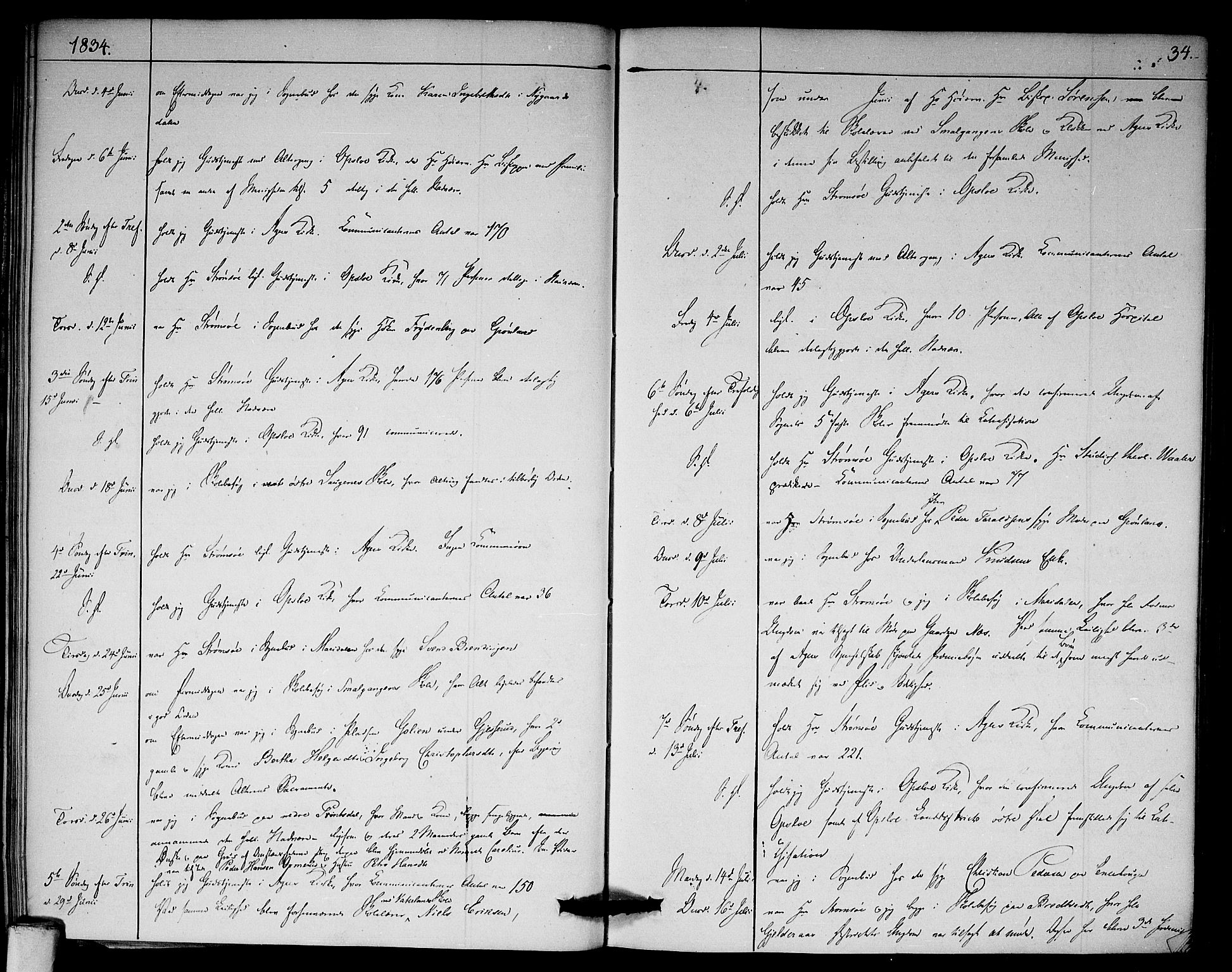 Aker prestekontor kirkebøker, AV/SAO-A-10861/F/L0018: Parish register (official) no. 18, 1829-1853, p. 34