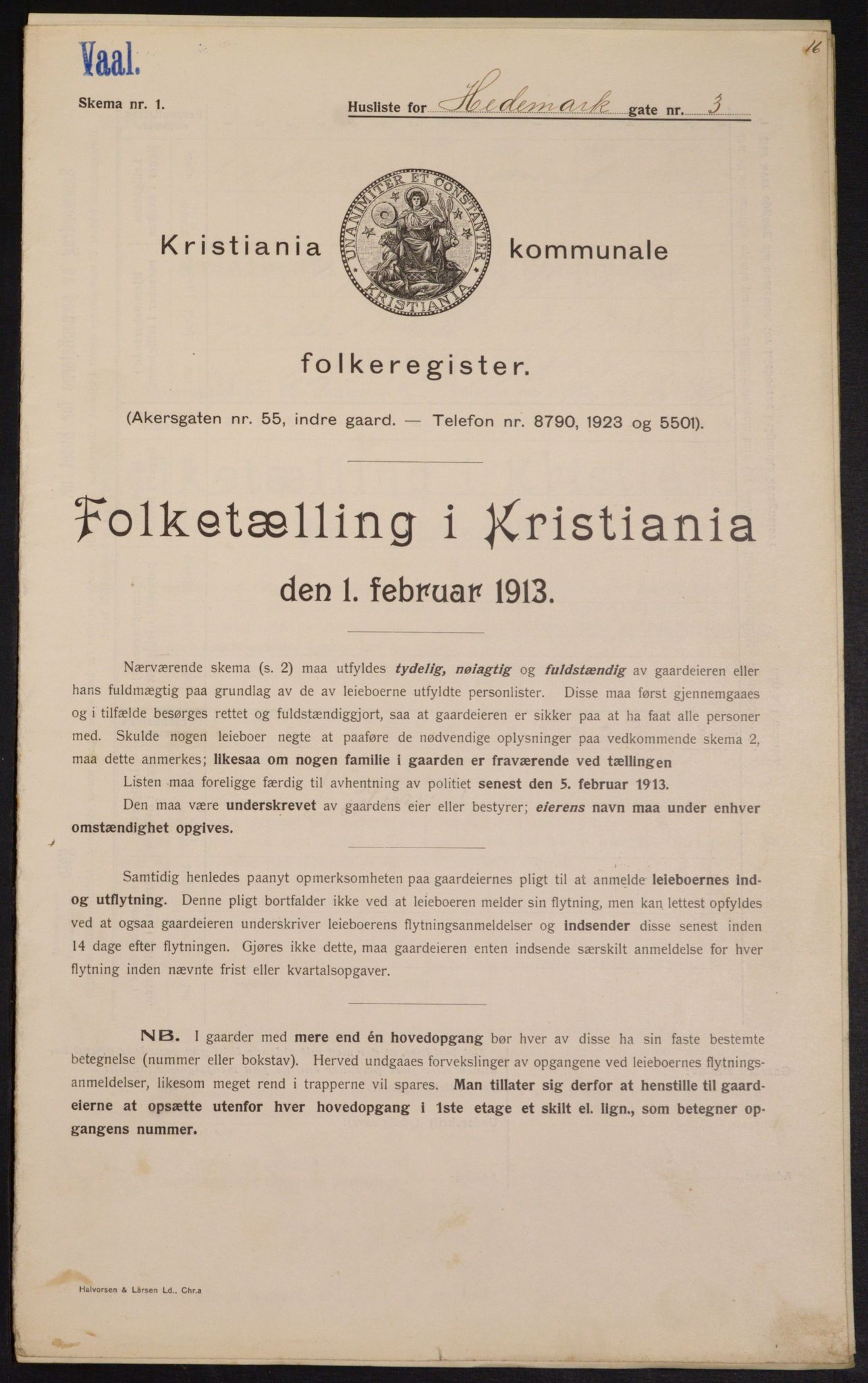 OBA, Municipal Census 1913 for Kristiania, 1913, p. 35770