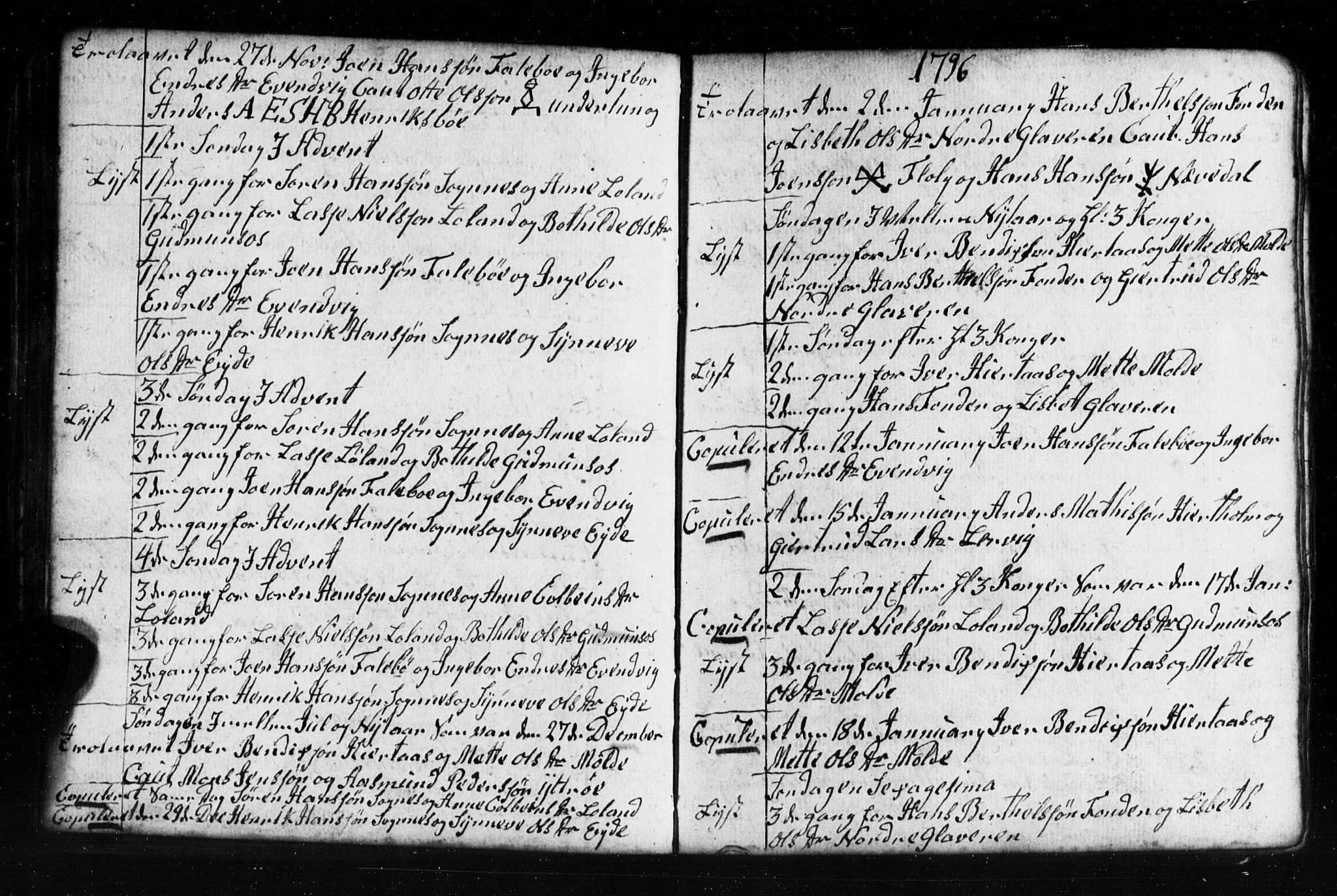 Gulen sokneprestembete, AV/SAB-A-80201/H/Hab: Parish register (copy) no. A 2, 1791-1814