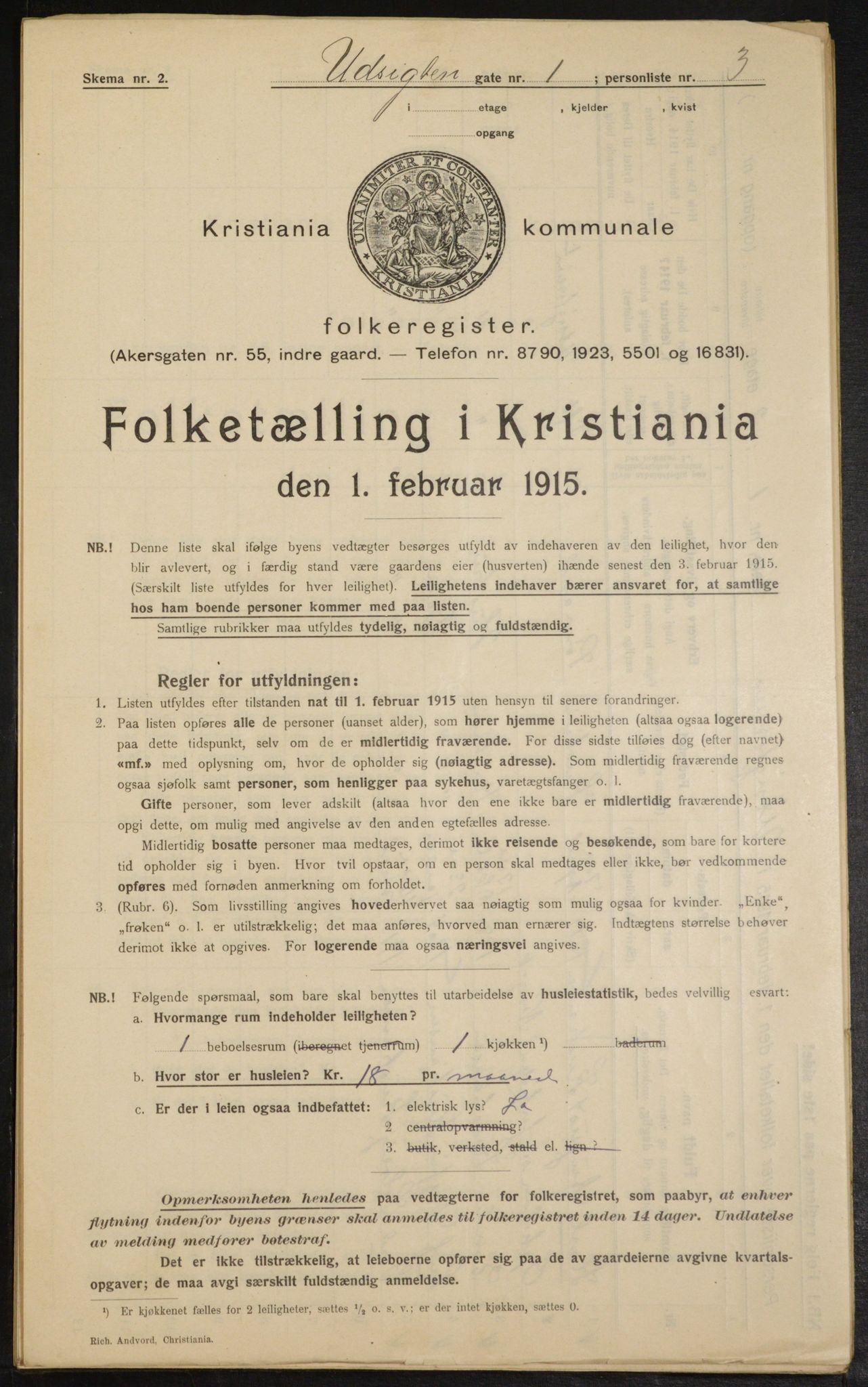 OBA, Municipal Census 1915 for Kristiania, 1915, p. 121950