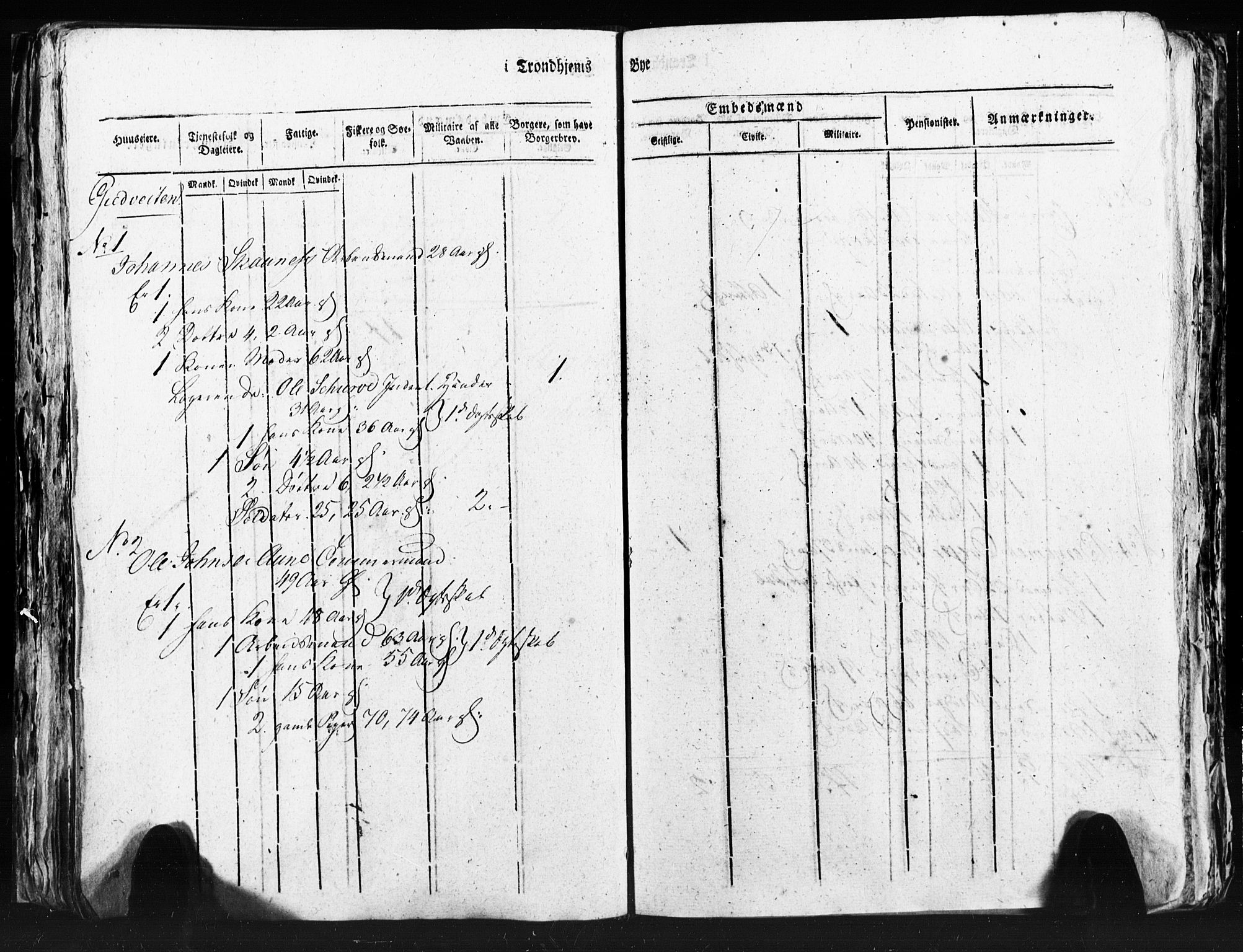 SAT, Census 1815 for Trondheim (transcript), 1815, p. 278