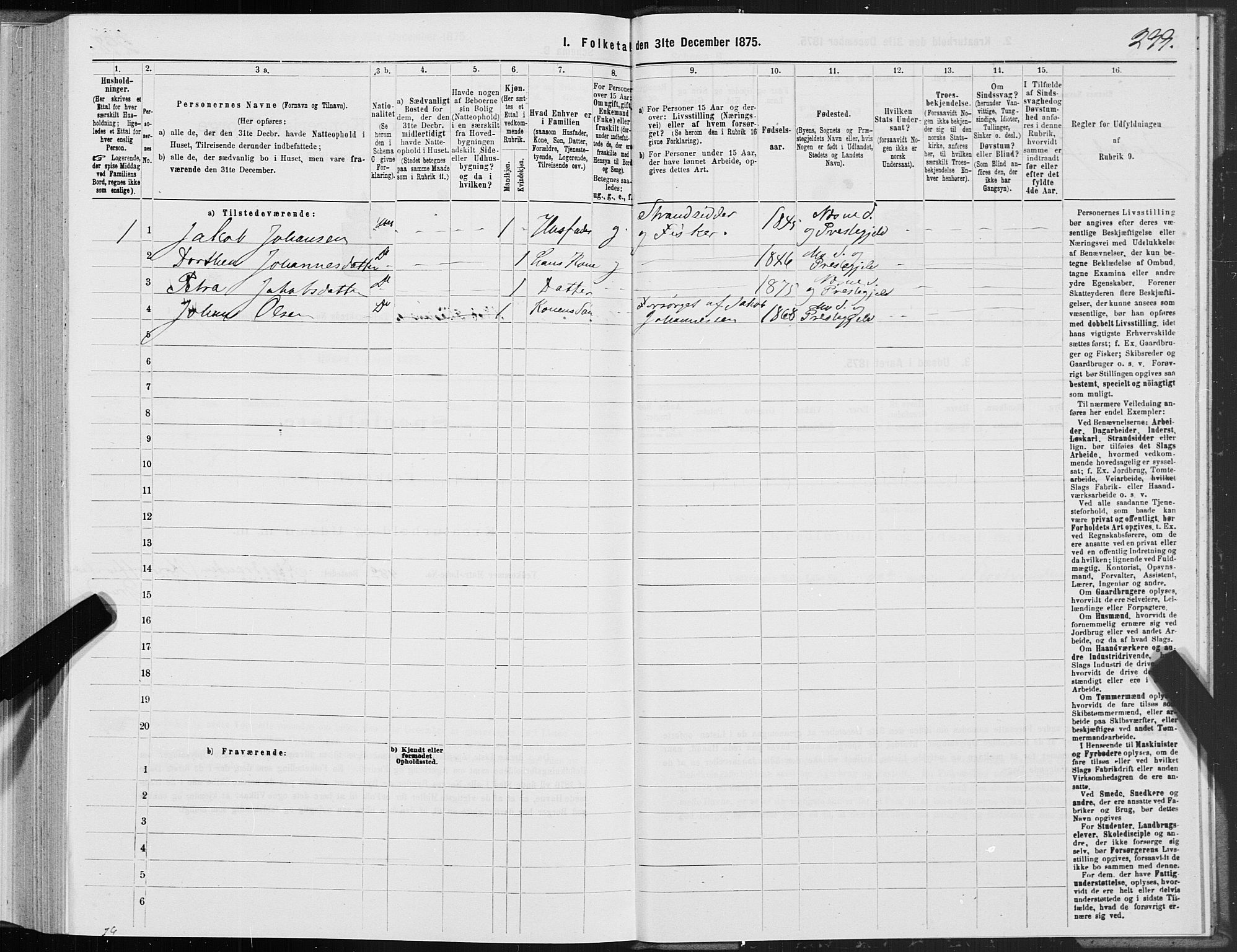 SAT, 1875 census for 1828P Nesna, 1875, p. 2299