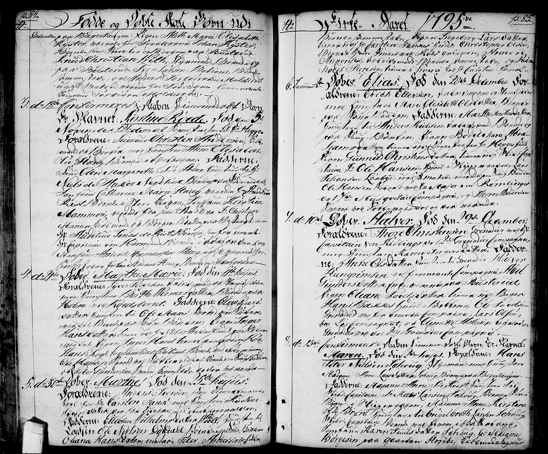 Halden prestekontor Kirkebøker, SAO/A-10909/F/Fa/L0002: Parish register (official) no. I 2, 1792-1812, p. 84-85