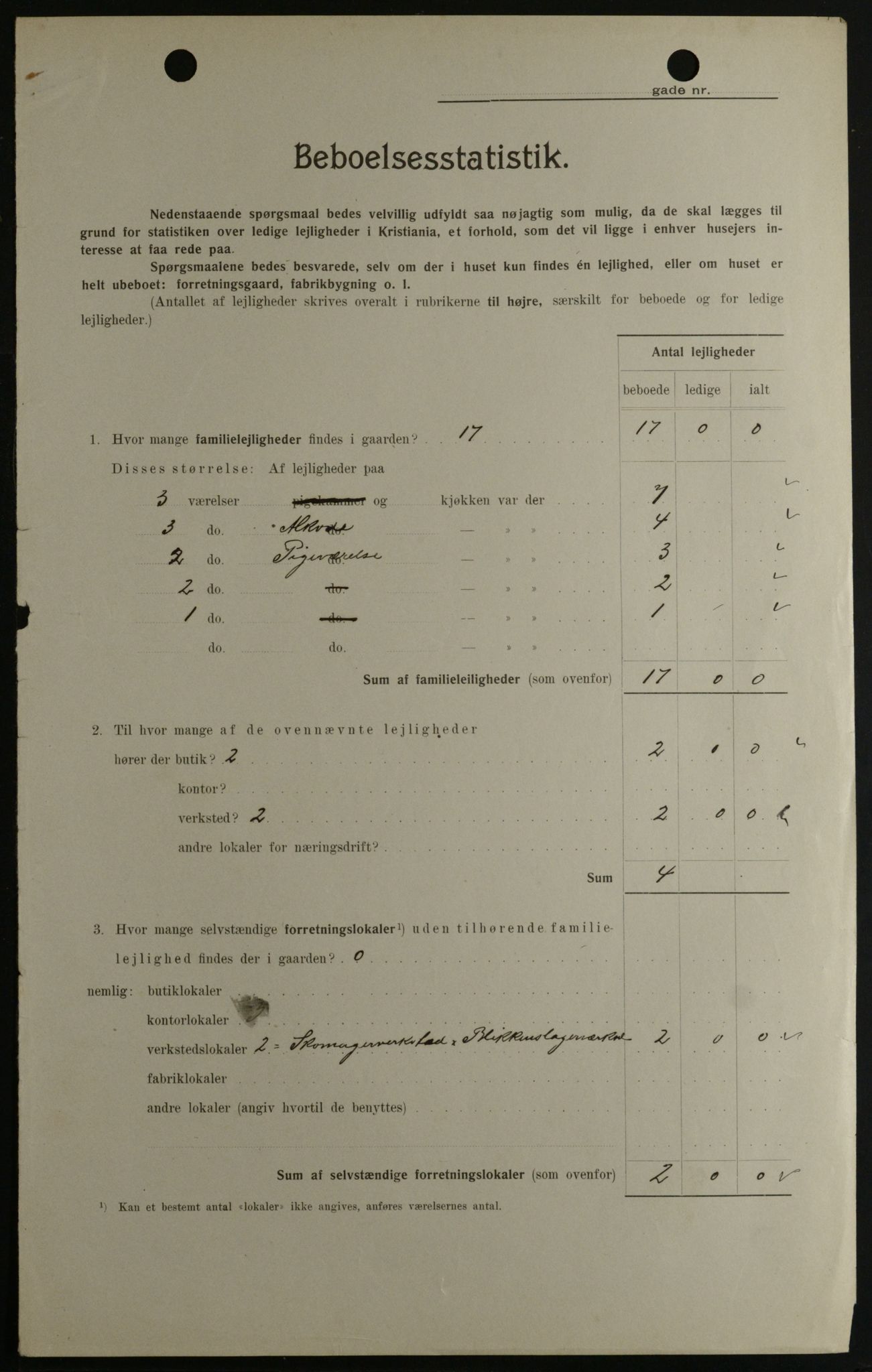 OBA, Municipal Census 1908 for Kristiania, 1908, p. 76070