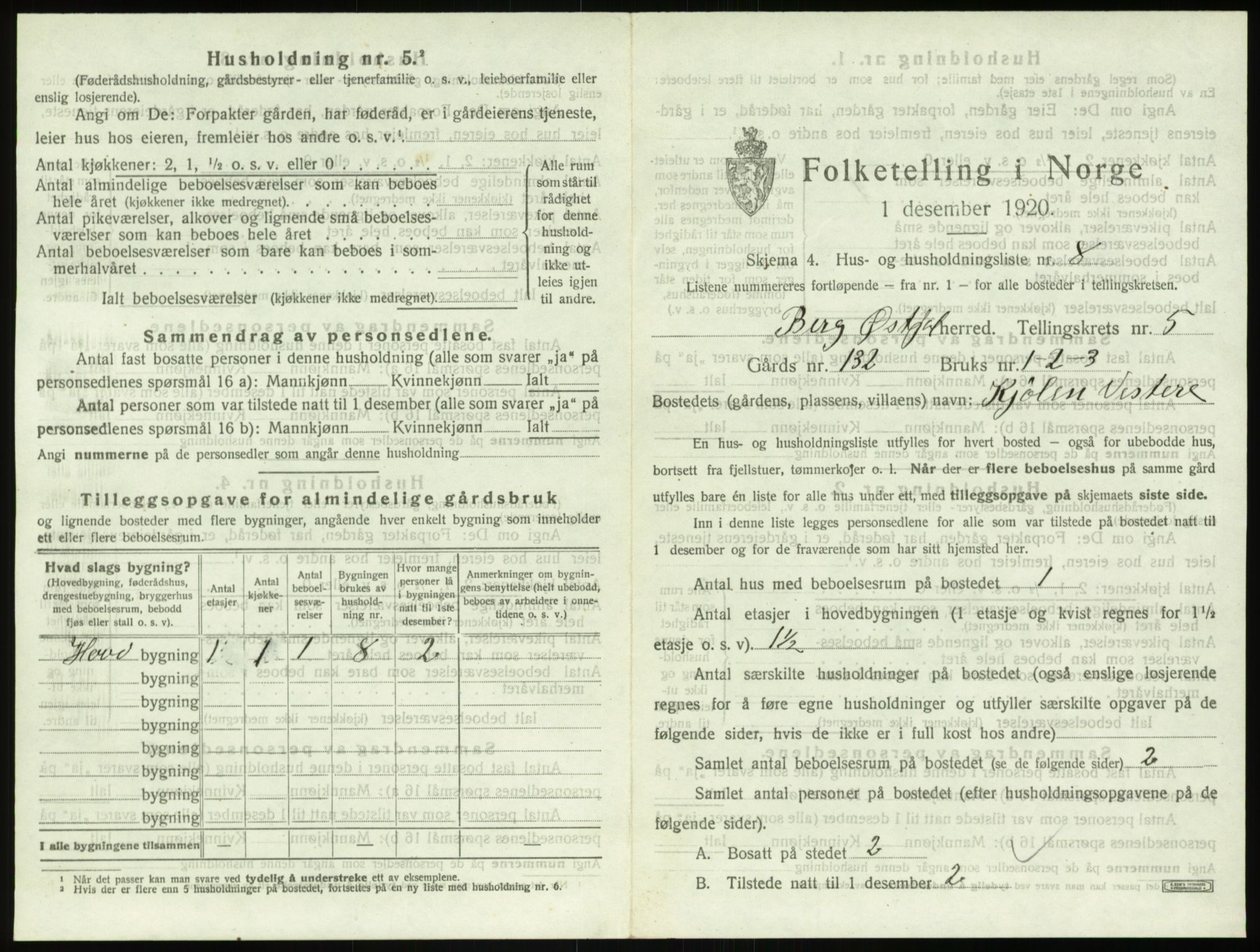 SAO, 1920 census for Berg, 1920, p. 1229