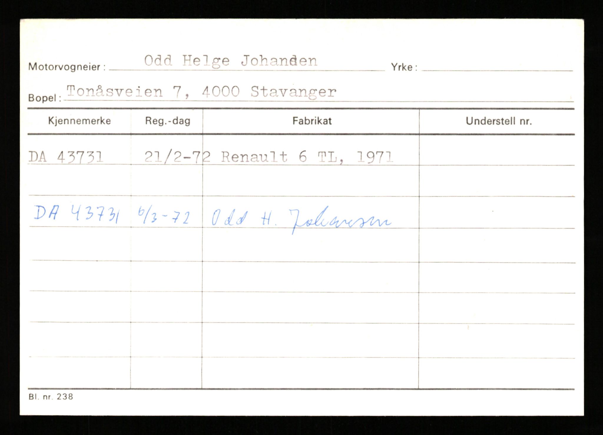 Stavanger trafikkstasjon, SAST/A-101942/0/G/L0006: Registreringsnummer: 34250 - 49007, 1930-1971, p. 2500