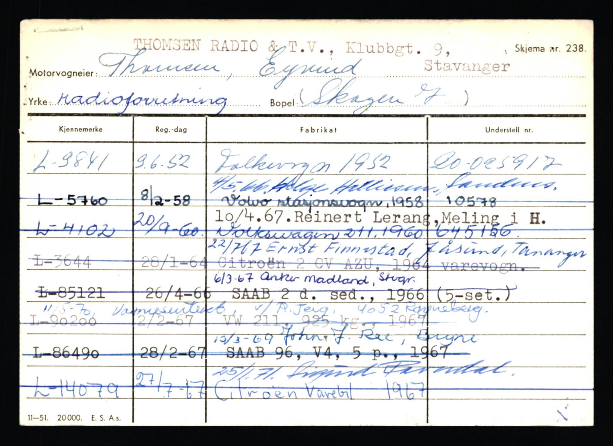 Stavanger trafikkstasjon, AV/SAST-A-101942/0/H/L0038: Sørbø - Tjeltveit, 1930-1971, p. 2256