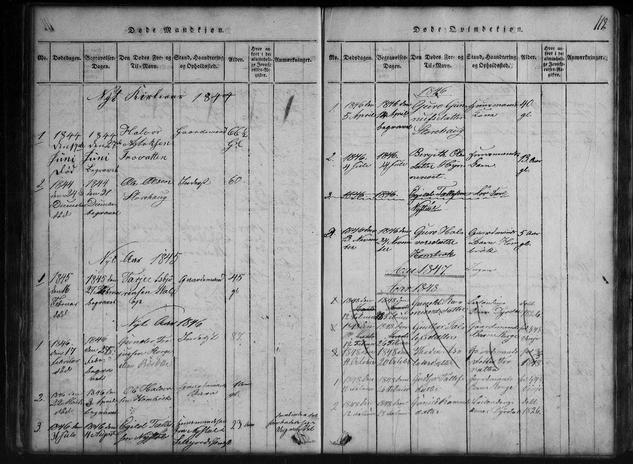 Rauland kirkebøker, SAKO/A-292/G/Gb/L0001: Parish register (copy) no. II 1, 1815-1886, p. 112