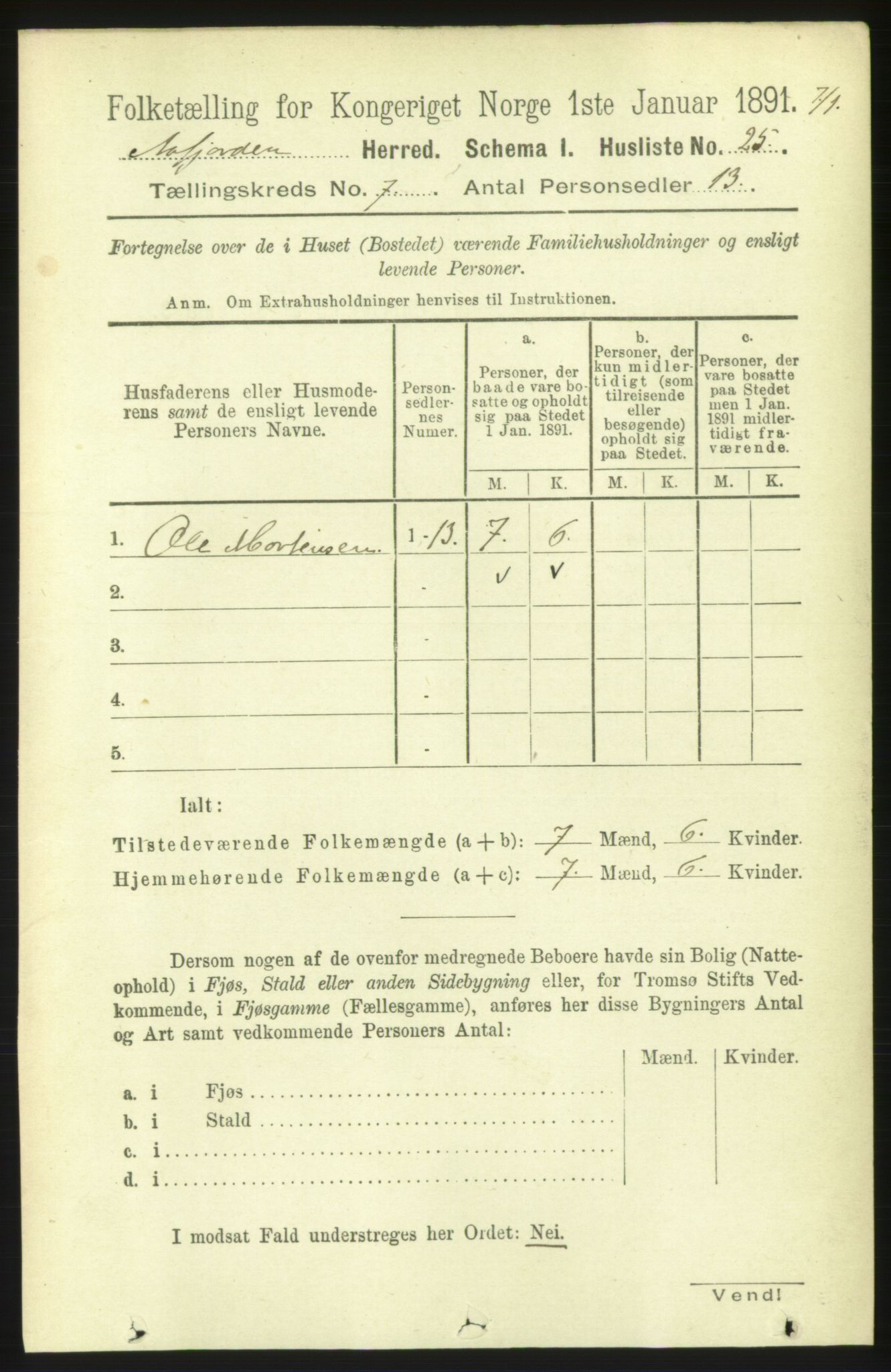 RA, 1891 census for 1630 Åfjord, 1891, p. 1701