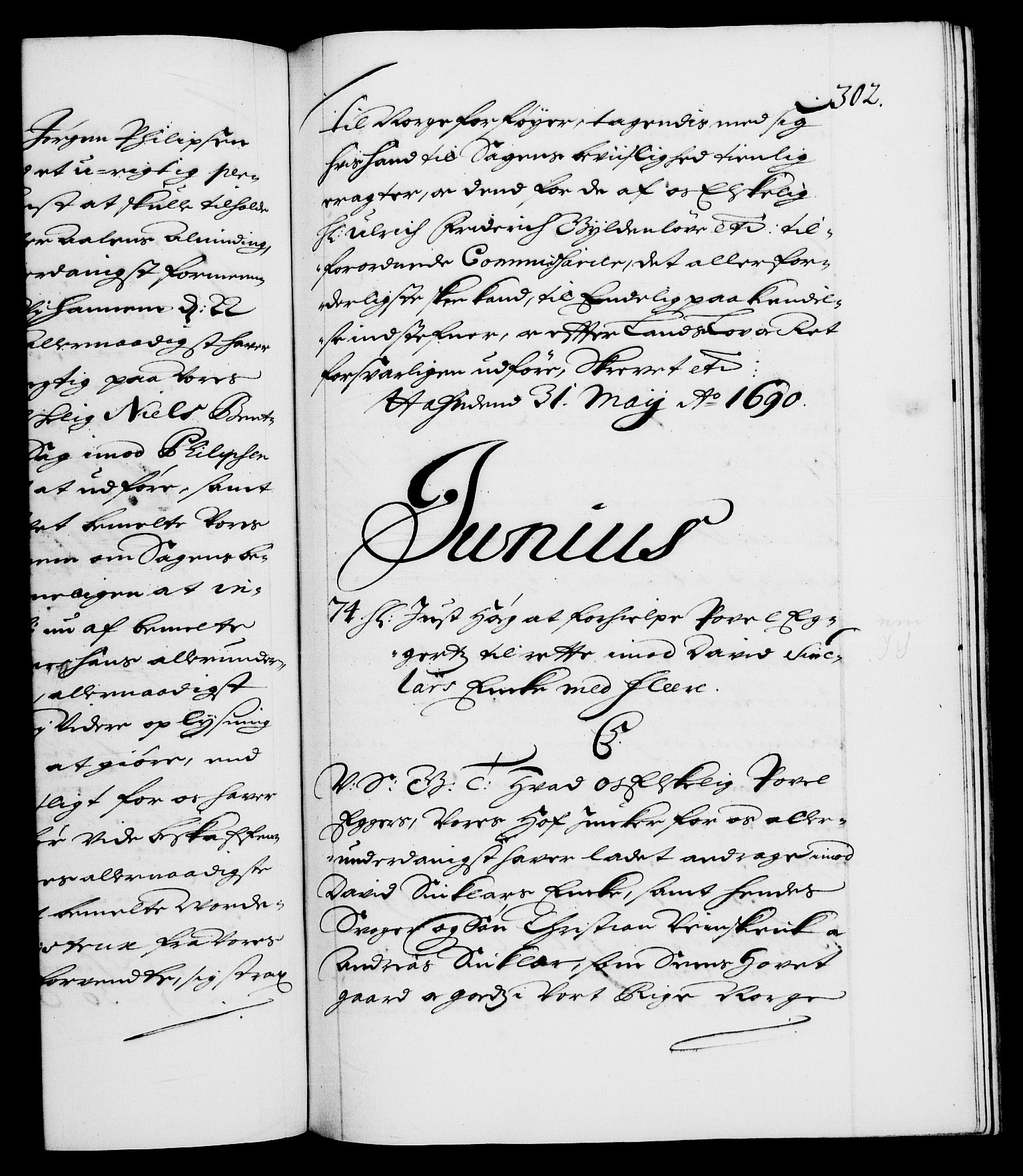 Danske Kanselli 1572-1799, AV/RA-EA-3023/F/Fc/Fca/Fcab/L0014: Norske tegnelser (mikrofilm), 1688-1691, p. 302a