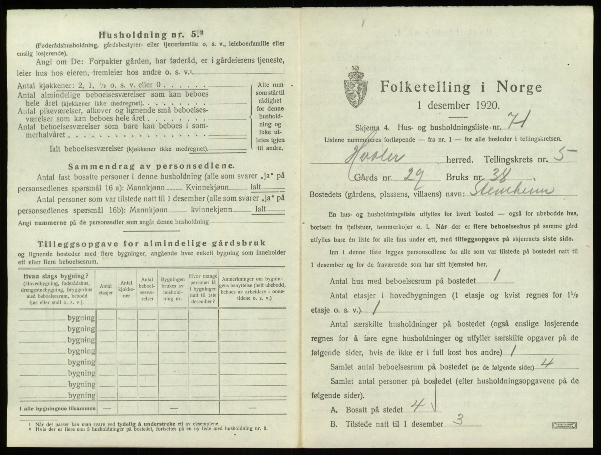 SAO, 1920 census for Hvaler, 1920, p. 980