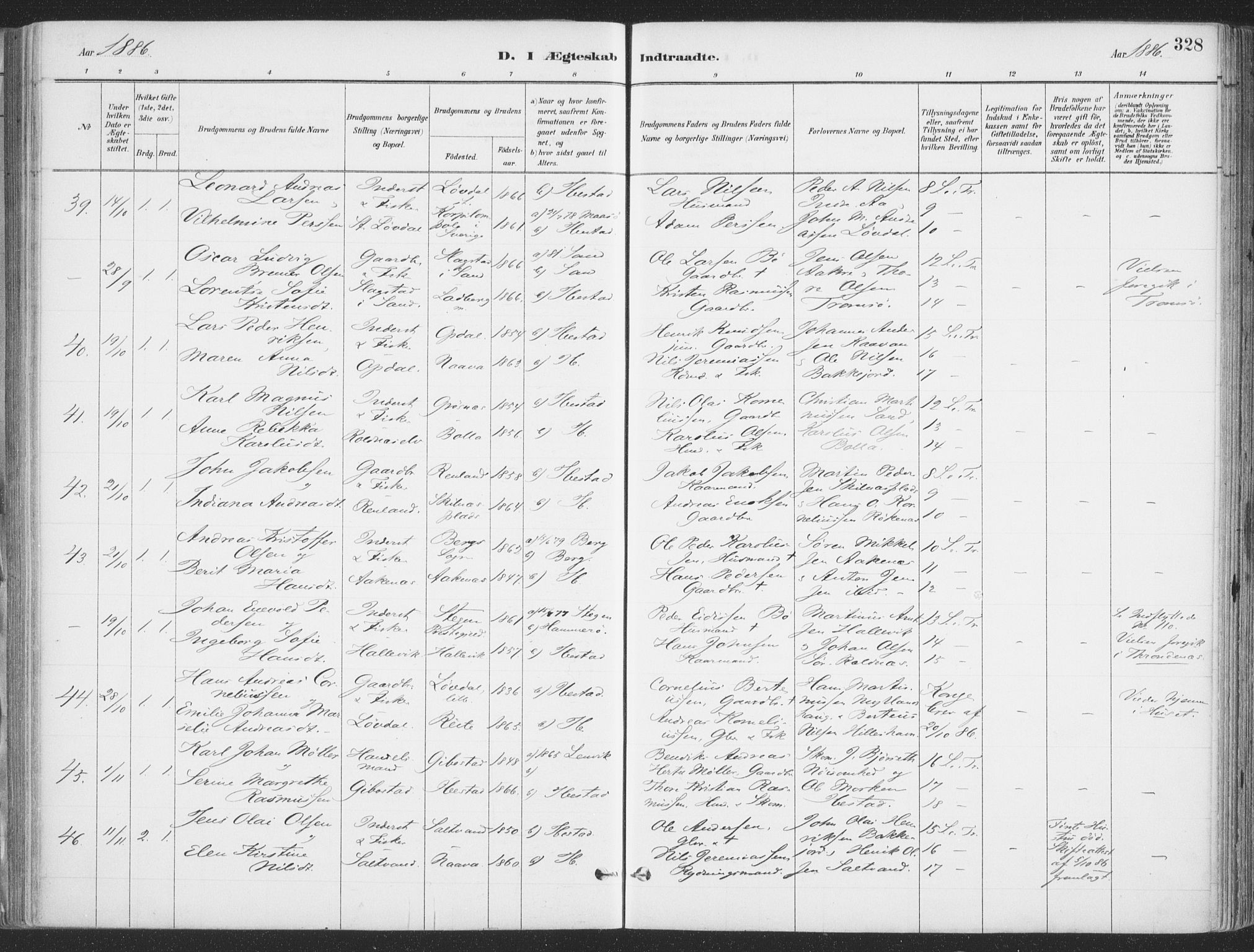 Ibestad sokneprestembete, SATØ/S-0077/H/Ha/Haa/L0011kirke: Parish register (official) no. 11, 1880-1889, p. 328