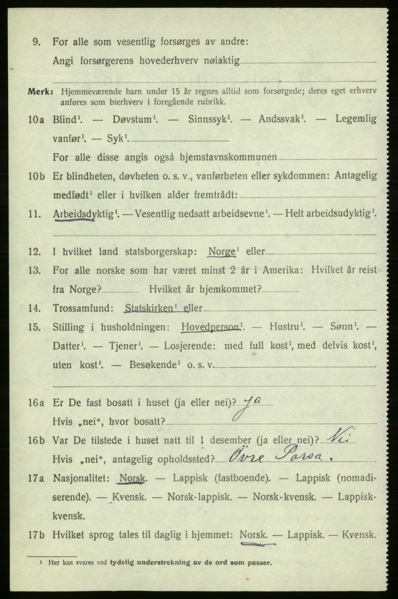 SATØ, 1920 census for , 1920, p. 661