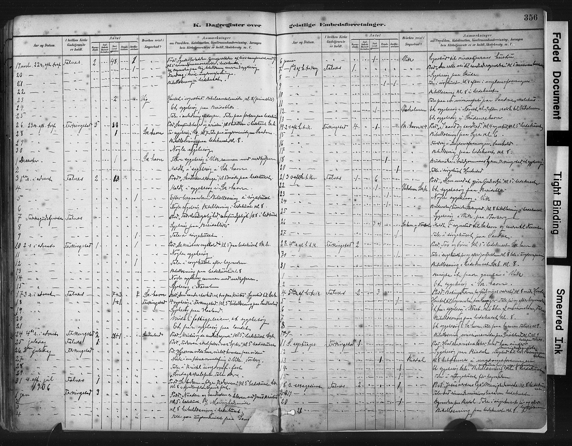 Skudenes sokneprestkontor, AV/SAST-A -101849/H/Ha/Haa/L0009: Parish register (official) no. A 6, 1882-1912, p. 356