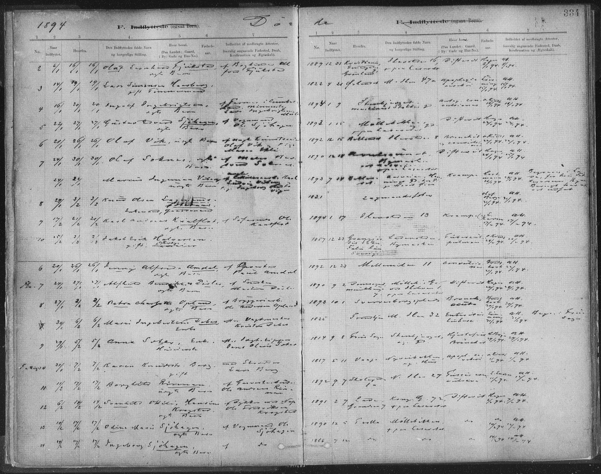 Ministerialprotokoller, klokkerbøker og fødselsregistre - Sør-Trøndelag, SAT/A-1456/603/L0163: Parish register (official) no. 603A02, 1879-1895, p. 334