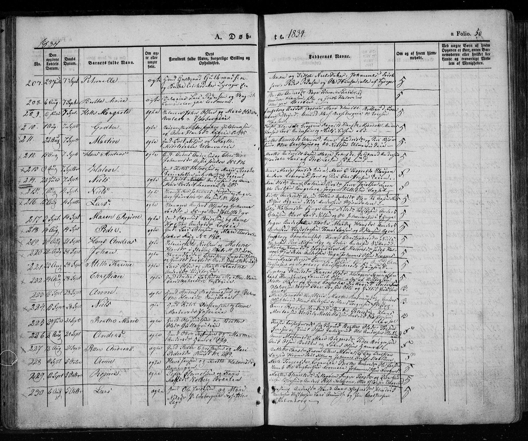 Eiker kirkebøker, SAKO/A-4/F/Fa/L0013a: Parish register (official) no. I 13A, 1832-1845, p. 50