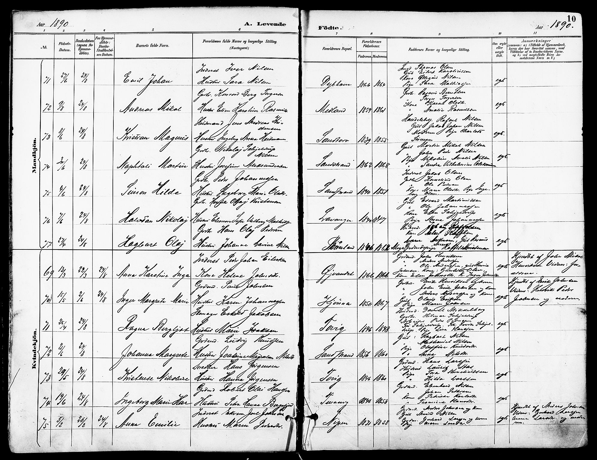 Trondenes sokneprestkontor, AV/SATØ-S-1319/H/Ha/L0016kirke: Parish register (official) no. 16, 1890-1898, p. 10