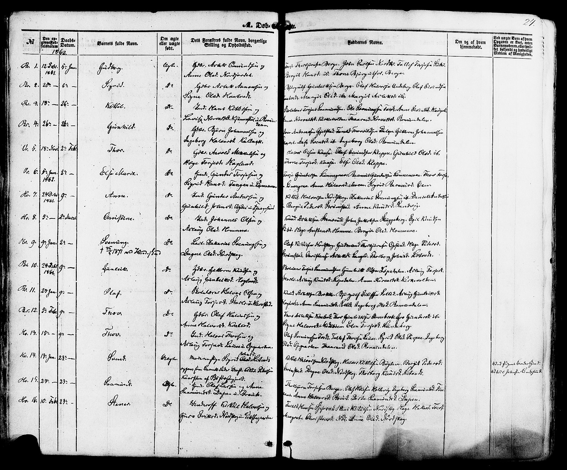 Kviteseid kirkebøker, SAKO/A-276/F/Fa/L0007: Parish register (official) no. I 7, 1859-1881, p. 24