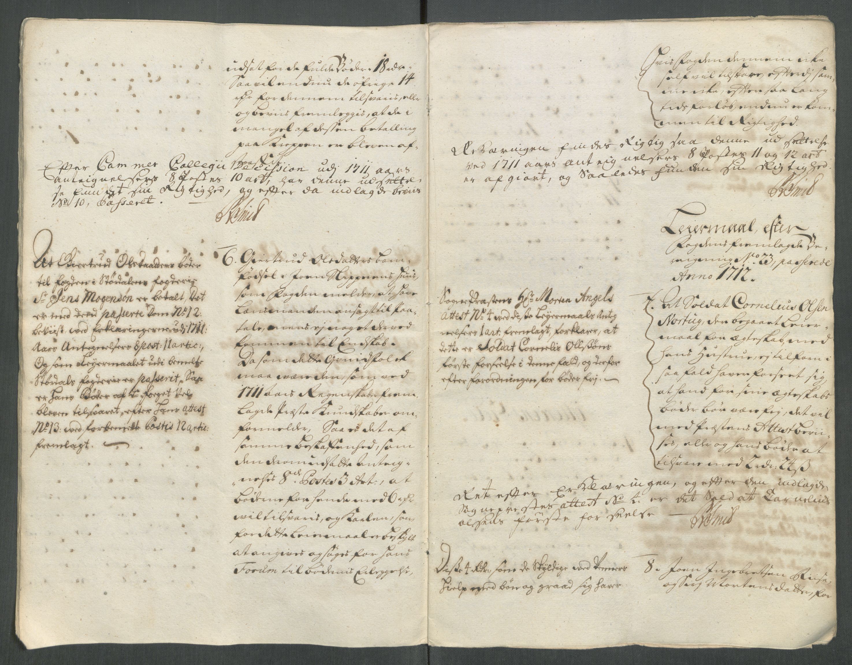 Rentekammeret inntil 1814, Reviderte regnskaper, Fogderegnskap, AV/RA-EA-4092/R63/L4320: Fogderegnskap Inderøy, 1712, p. 421