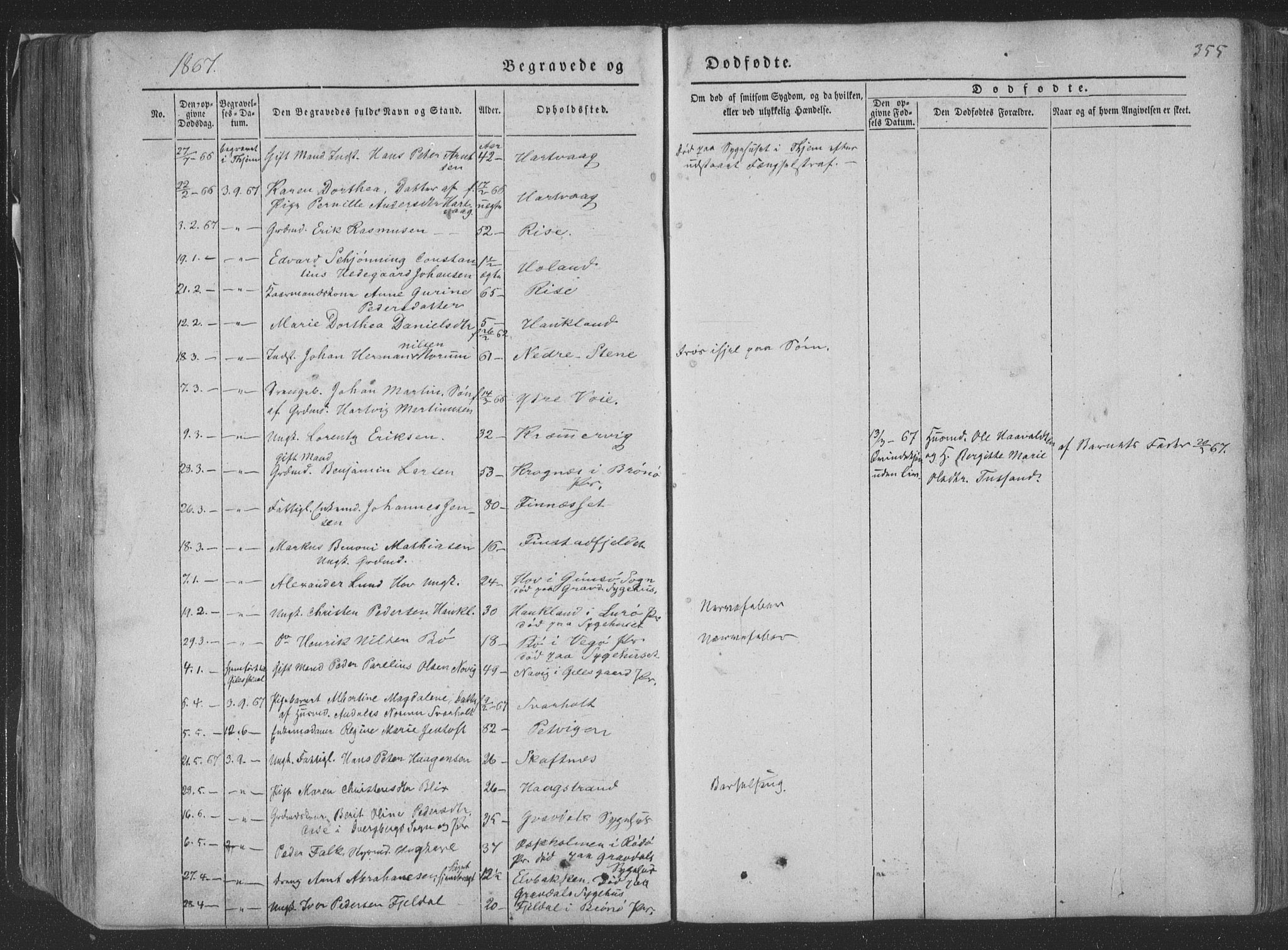 Ministerialprotokoller, klokkerbøker og fødselsregistre - Nordland, AV/SAT-A-1459/881/L1165: Parish register (copy) no. 881C02, 1854-1876, p. 355