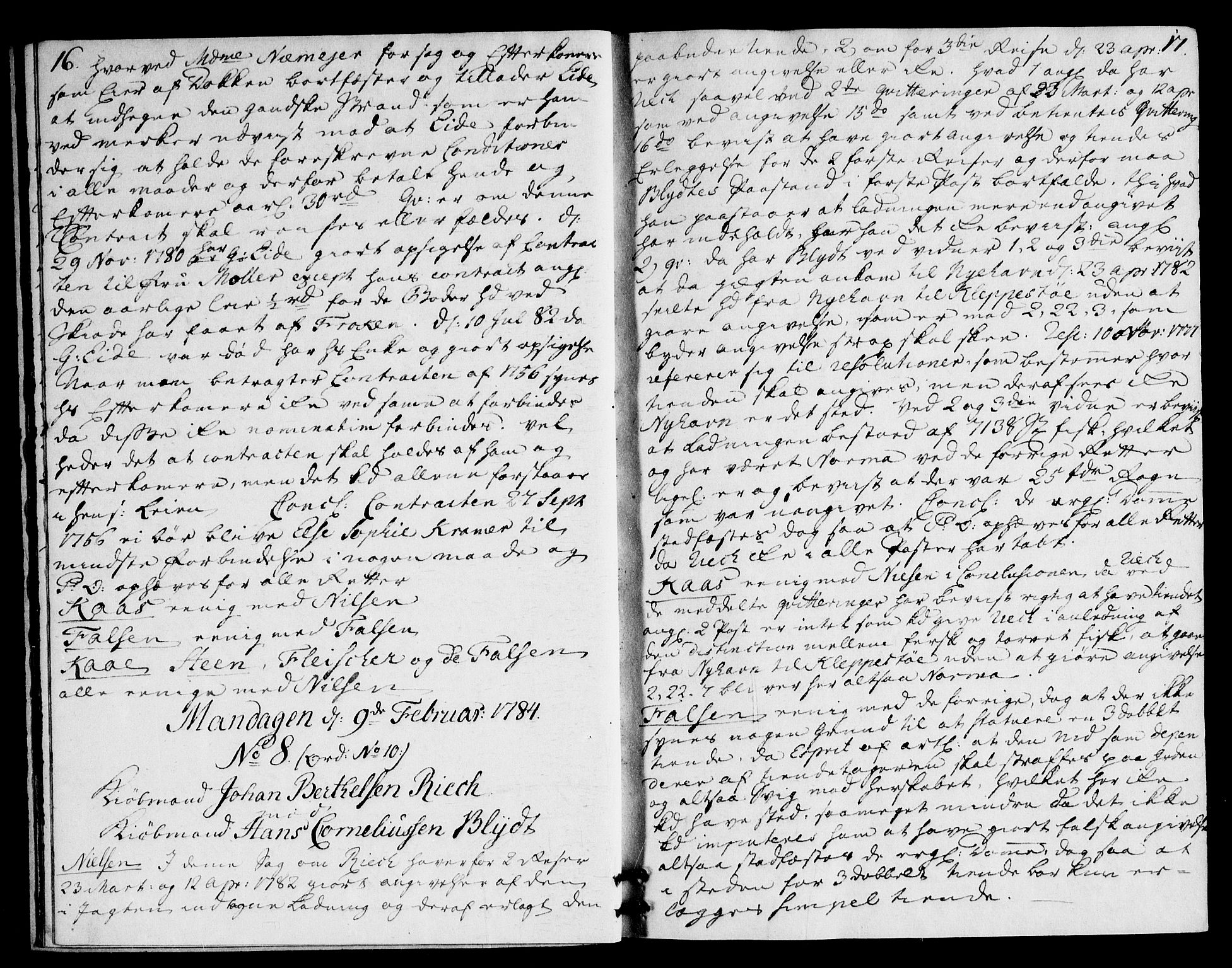 Overhoffretten 1667-1797, AV/RA-EA-2884/Ac/L0222: Voteringsprotokoll, 1784, p. 16-17
