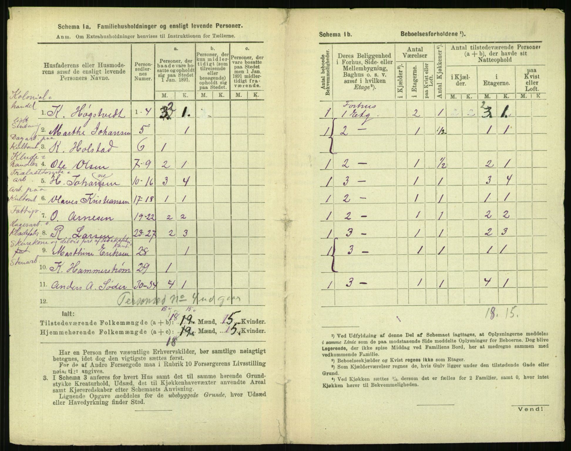 RA, 1891 census for 0301 Kristiania, 1891, p. 122049