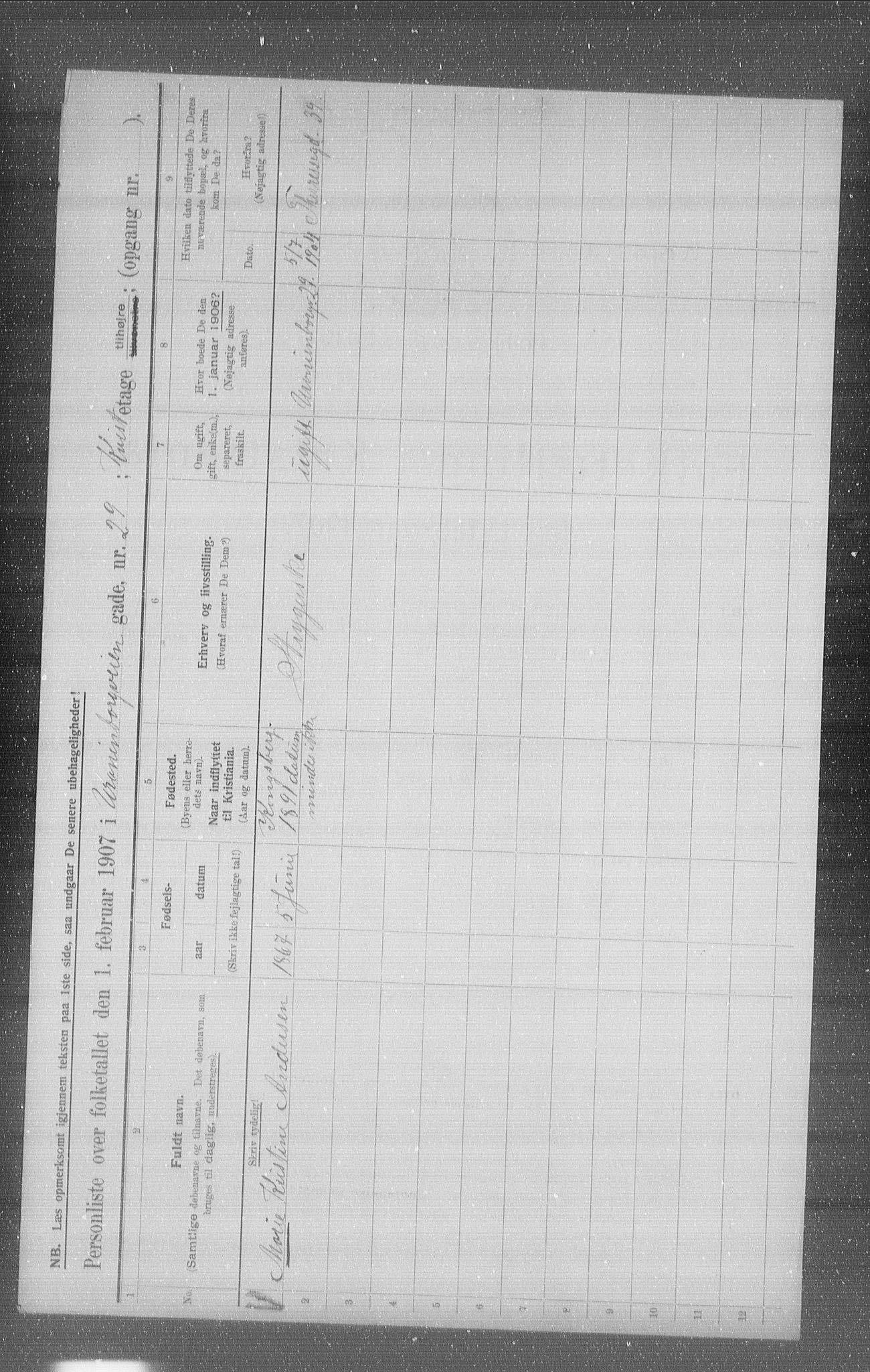 OBA, Municipal Census 1907 for Kristiania, 1907, p. 61342