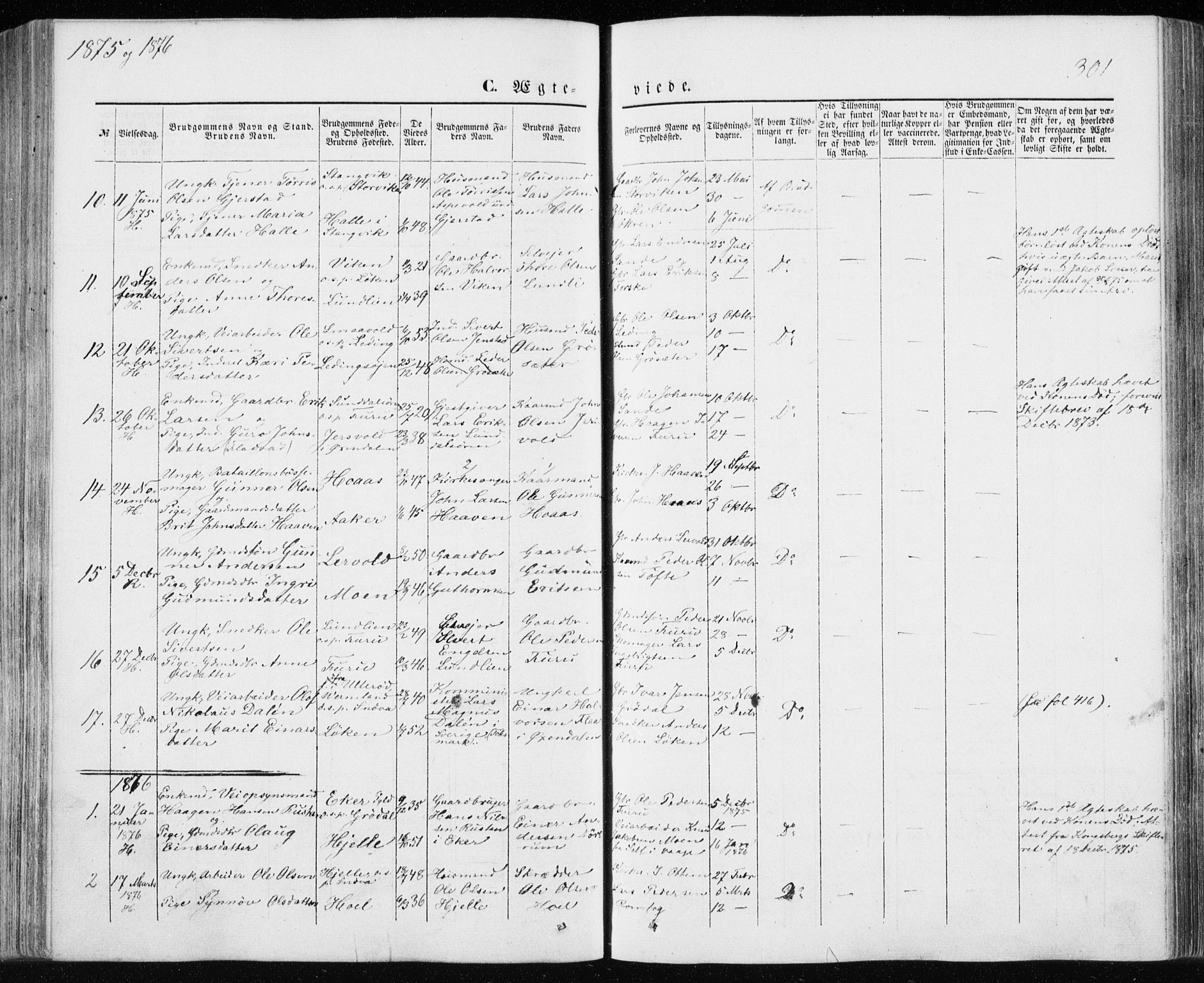 Ministerialprotokoller, klokkerbøker og fødselsregistre - Møre og Romsdal, AV/SAT-A-1454/590/L1013: Parish register (official) no. 590A05, 1847-1877, p. 301