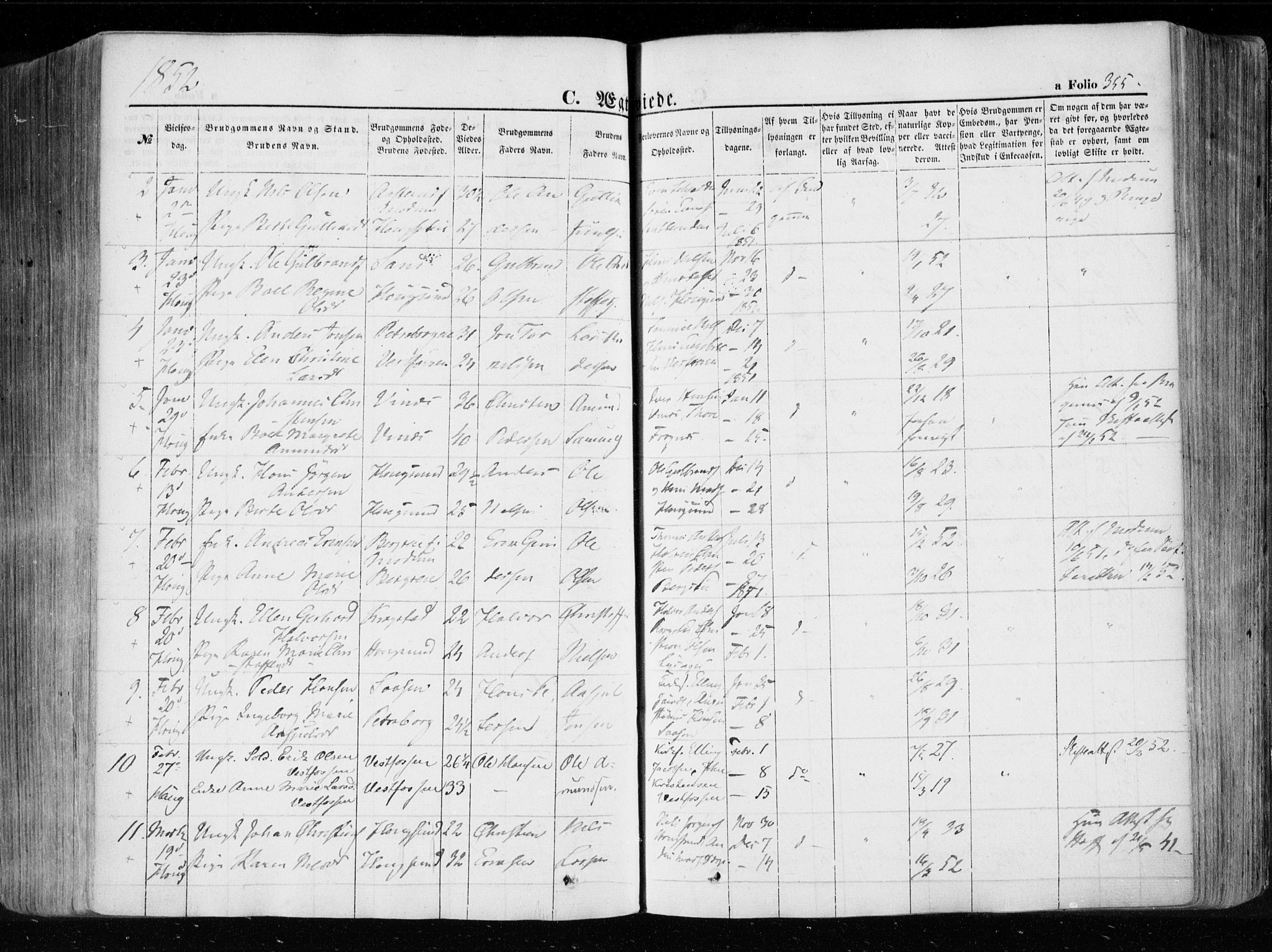Eiker kirkebøker, SAKO/A-4/F/Fa/L0014: Parish register (official) no. I 14, 1846-1854, p. 355