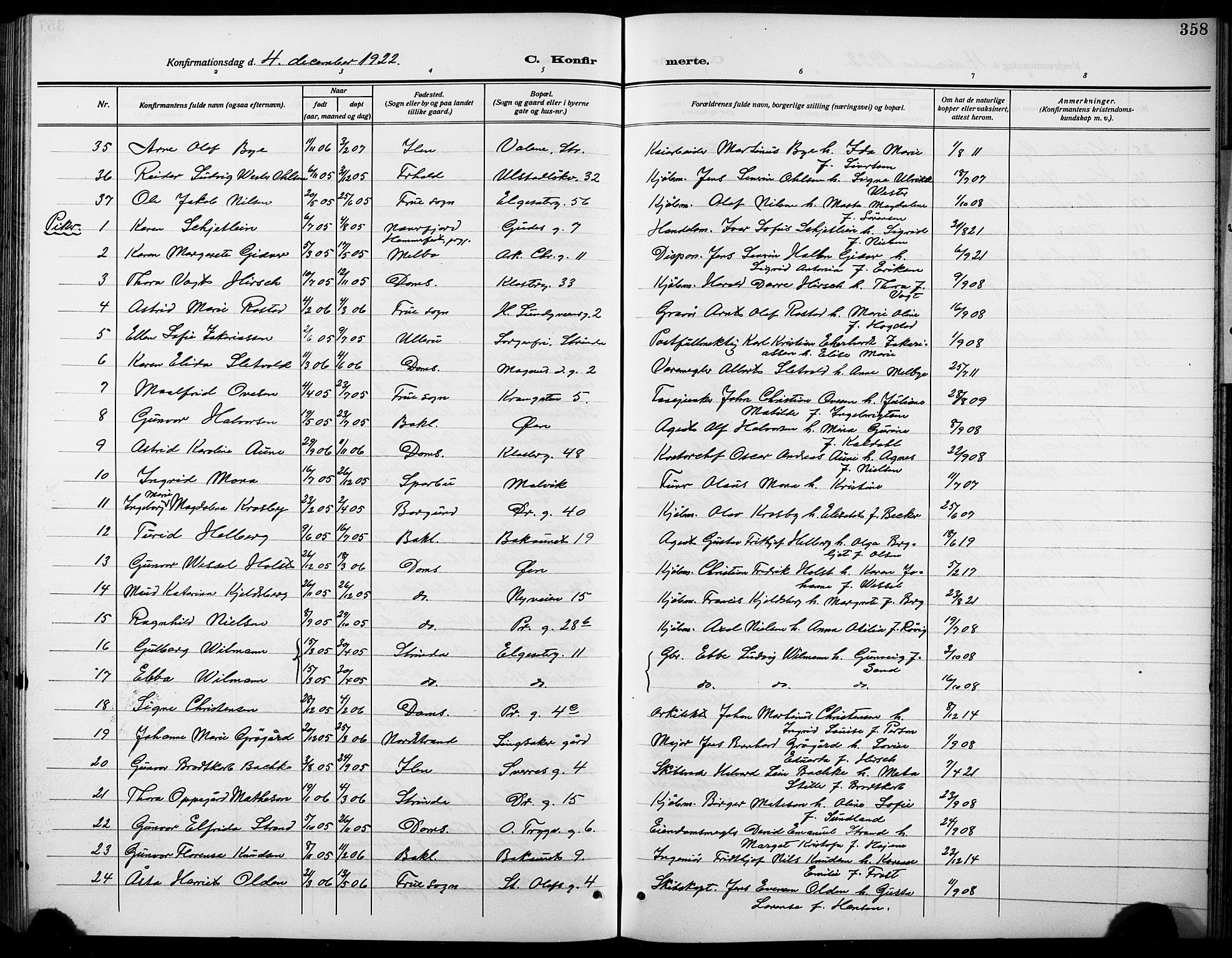 Ministerialprotokoller, klokkerbøker og fødselsregistre - Sør-Trøndelag, SAT/A-1456/601/L0096: Parish register (copy) no. 601C14, 1911-1931, p. 358