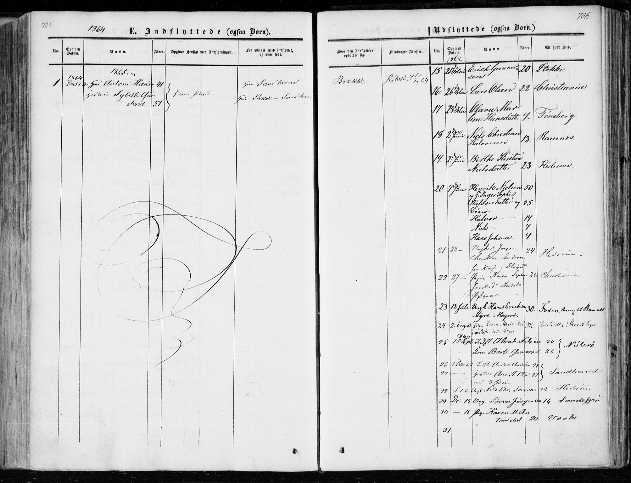 Andebu kirkebøker, SAKO/A-336/F/Fa/L0005: Parish register (official) no. 5, 1857-1870, p. 705-706