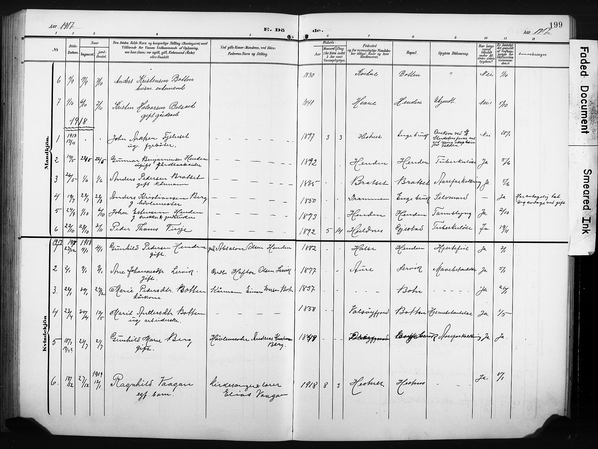 Ministerialprotokoller, klokkerbøker og fødselsregistre - Møre og Romsdal, AV/SAT-A-1454/580/L0927: Parish register (copy) no. 580C02, 1904-1932, p. 199