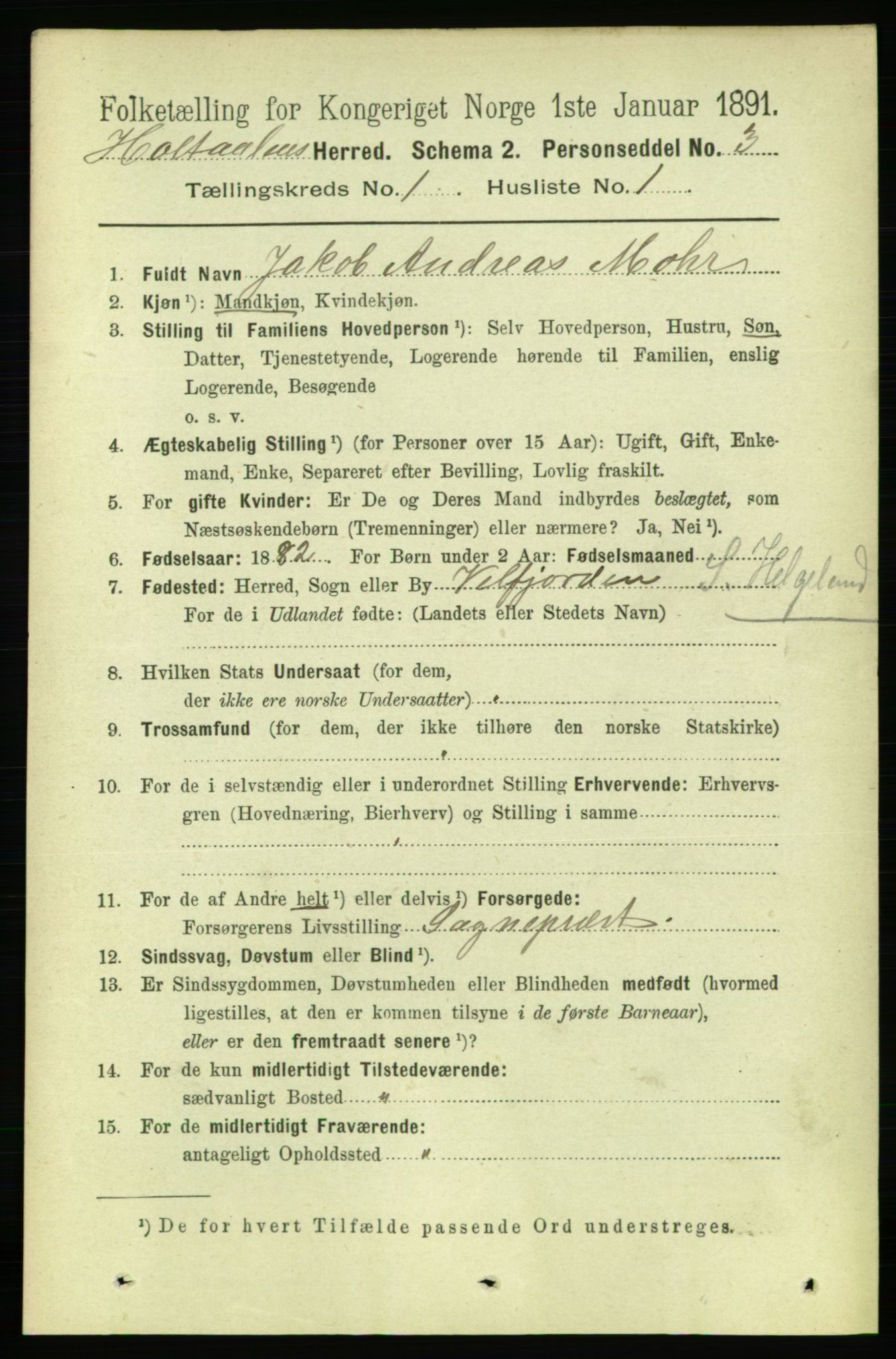 RA, 1891 census for 1645 Haltdalen, 1891, p. 94