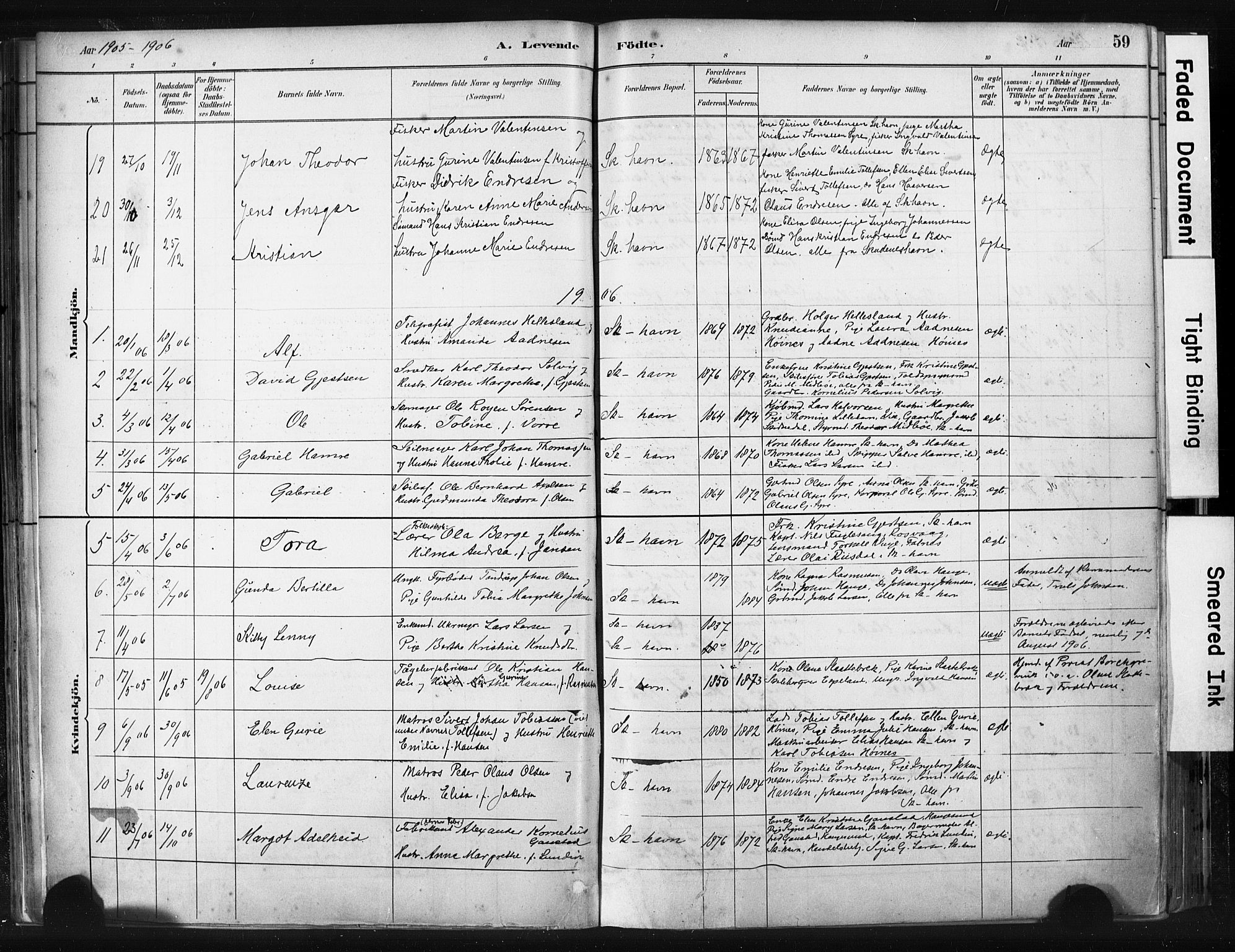 Skudenes sokneprestkontor, SAST/A -101849/H/Ha/Haa/L0008: Parish register (official) no. A 5, 1882-1912, p. 59