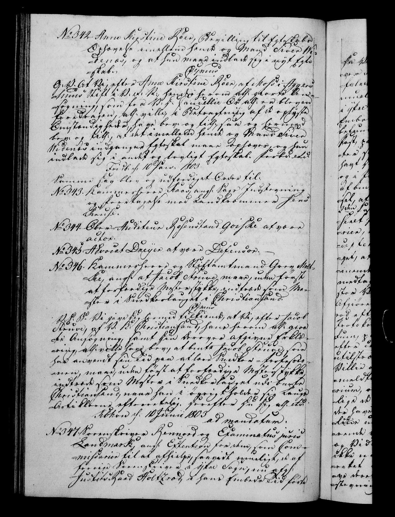 Danske Kanselli 1800-1814, RA/EA-3024/H/Hf/Hfb/Hfba/L0002: Registranter, 1802-1804, p. 157b