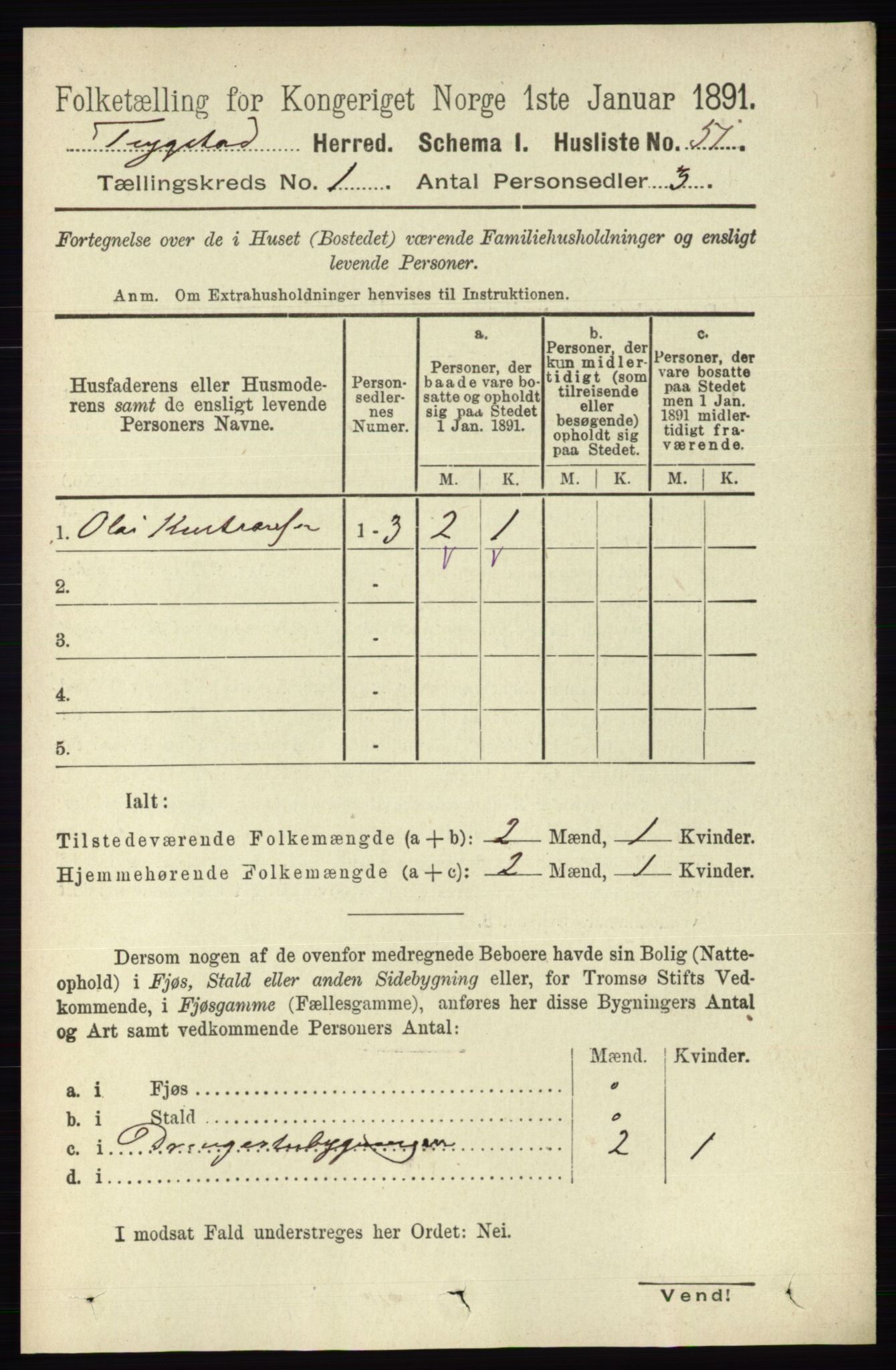 RA, 1891 Census for 0122 Trøgstad, 1891, p. 79