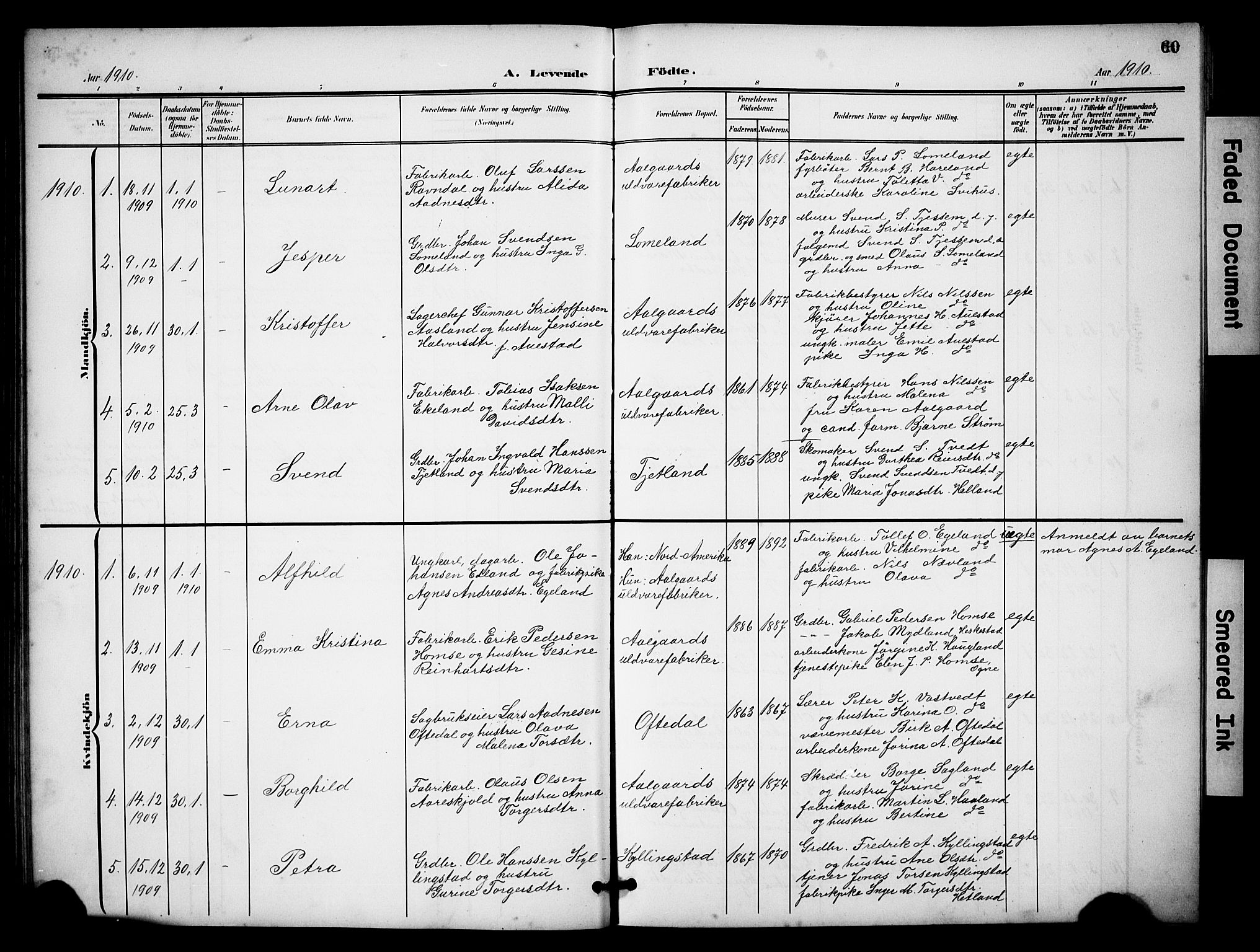 Lye sokneprestkontor, SAST/A-101794/001/30BB/L0009: Parish register (copy) no. B 9, 1902-1923, p. 60