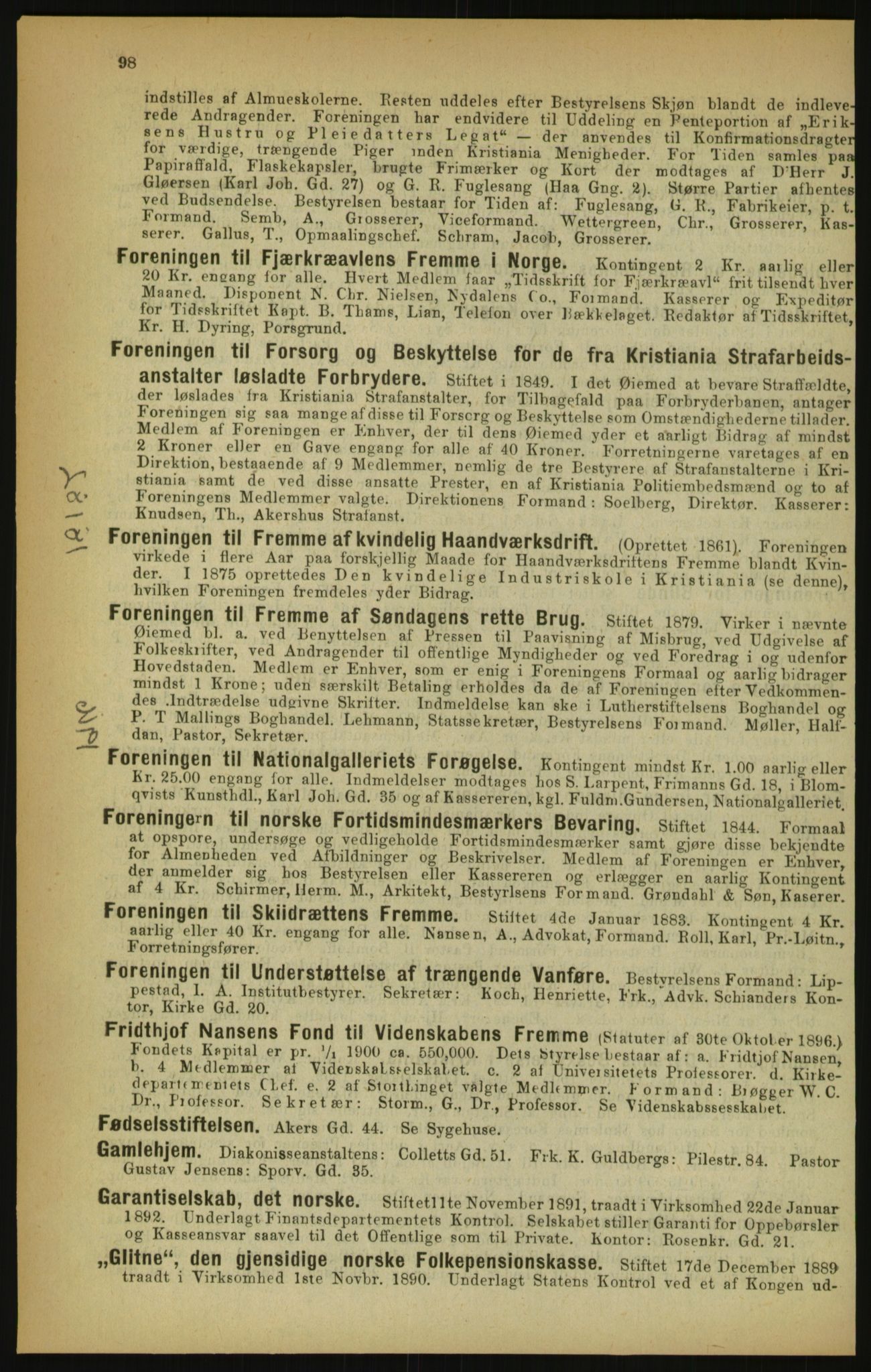 Kristiania/Oslo adressebok, PUBL/-, 1900, p. 98