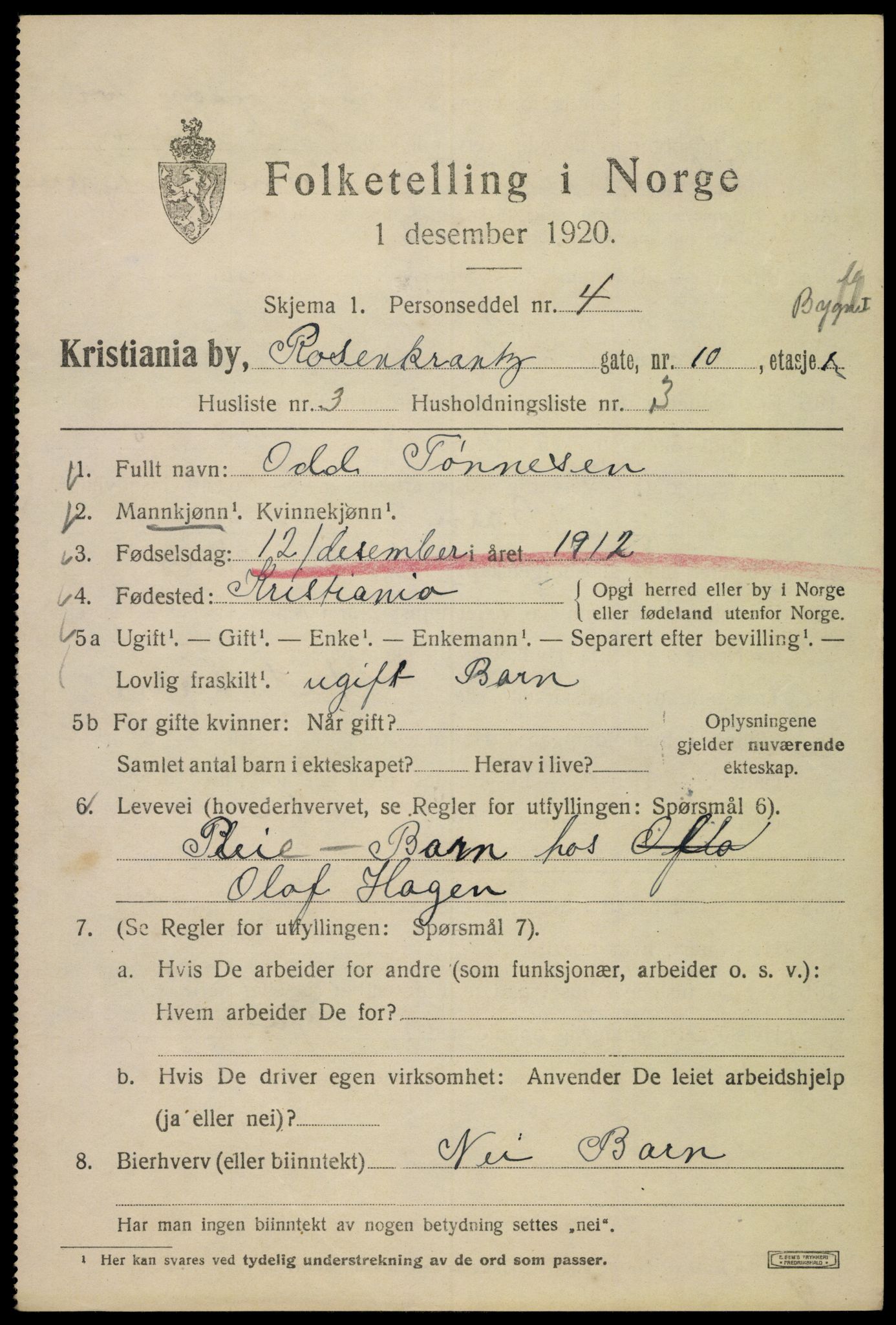 SAO, 1920 census for Kristiania, 1920, p. 466851