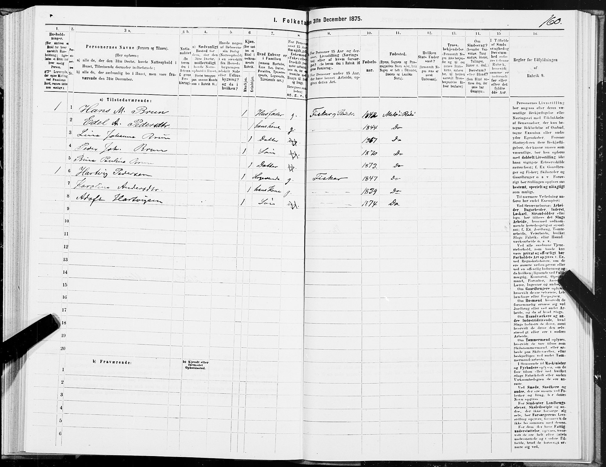 SAT, 1875 census for 1836P Rødøy, 1875, p. 5160