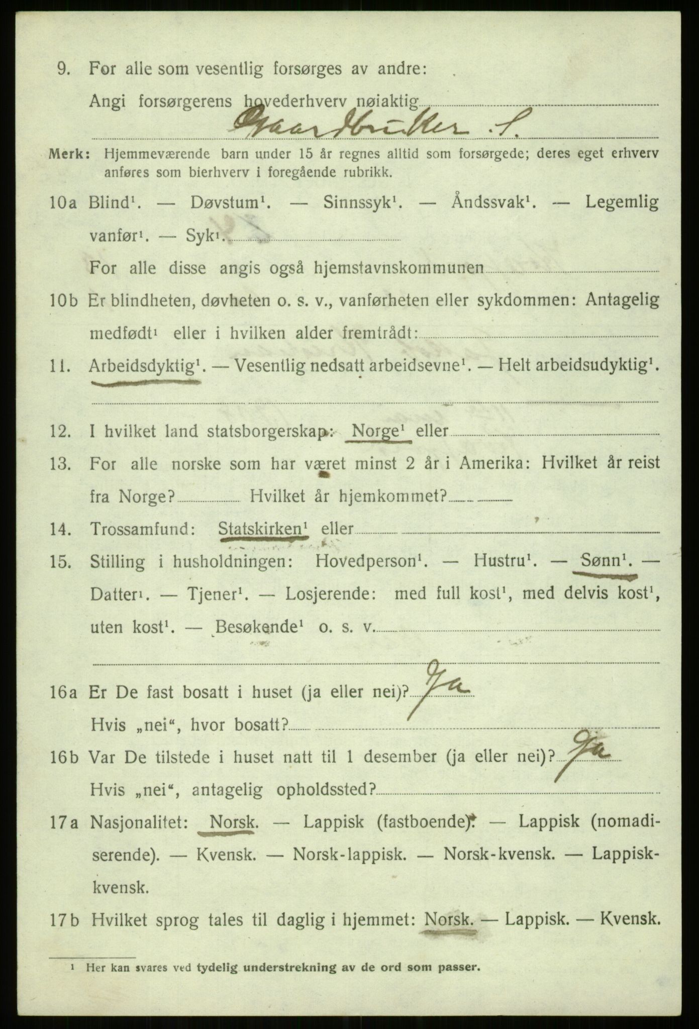SATØ, 1920 census for Kvæfjord, 1920, p. 6518