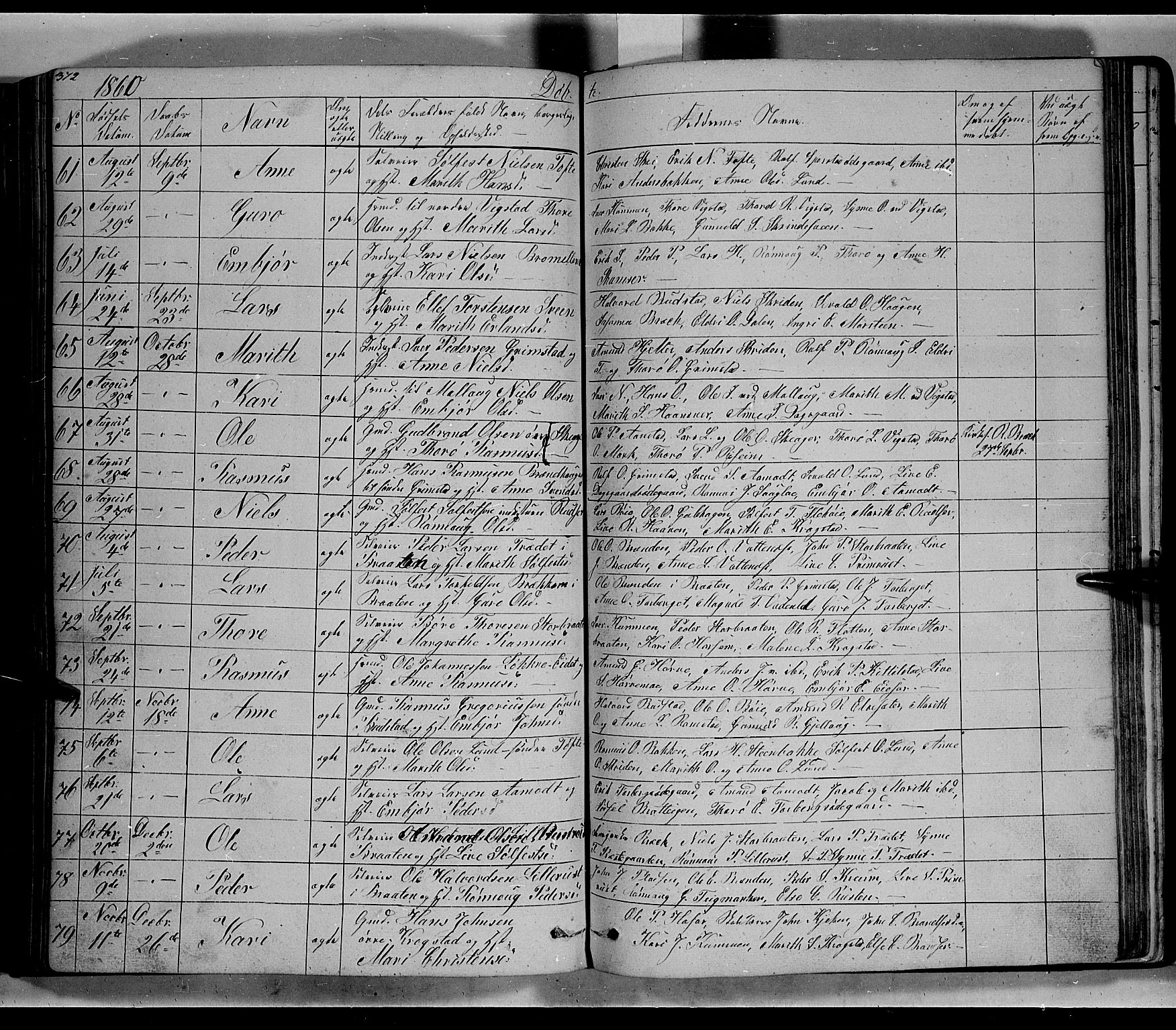Lom prestekontor, SAH/PREST-070/L/L0004: Parish register (copy) no. 4, 1845-1864, p. 372-373