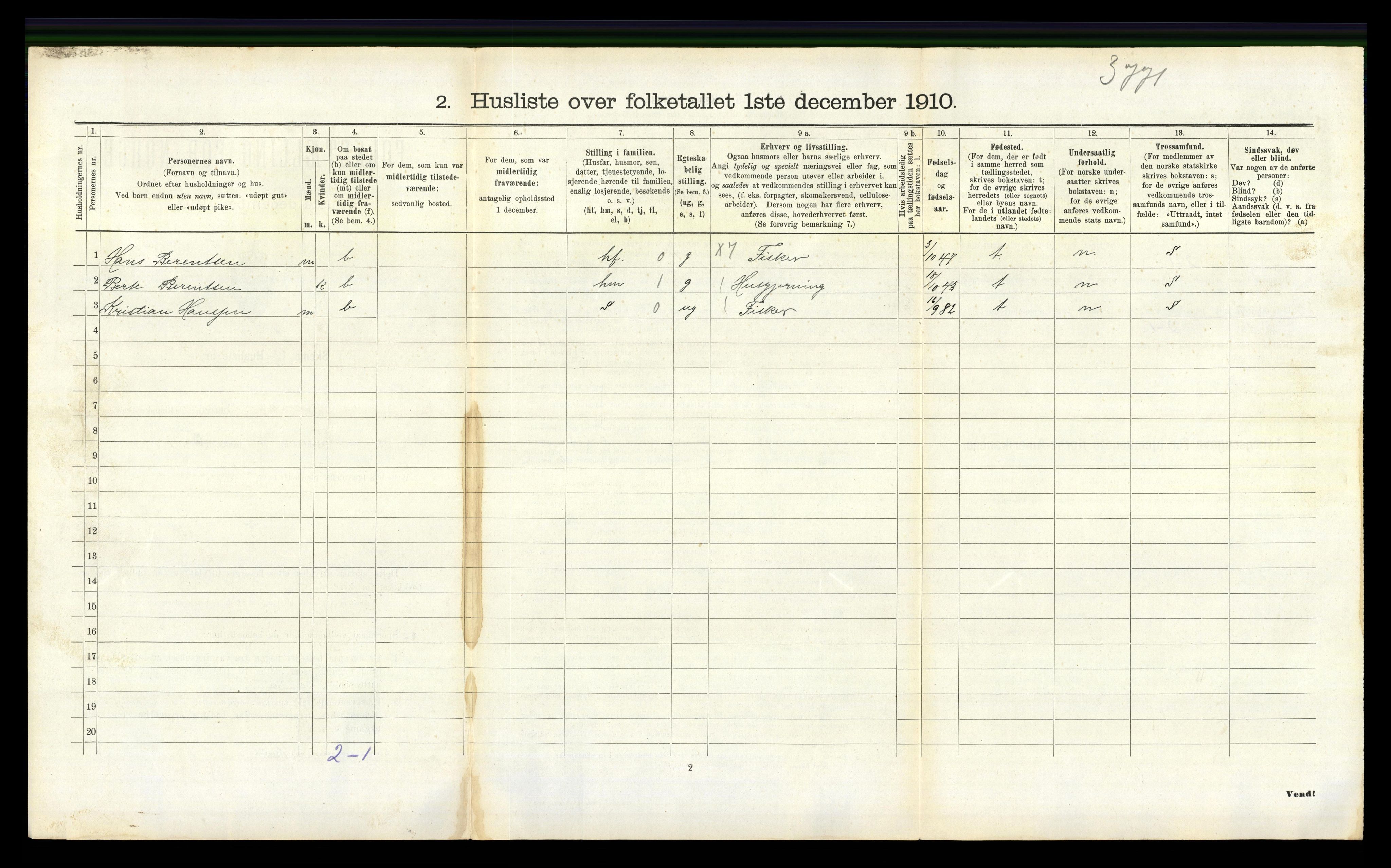 RA, 1910 census for Høvåg, 1910, p. 664