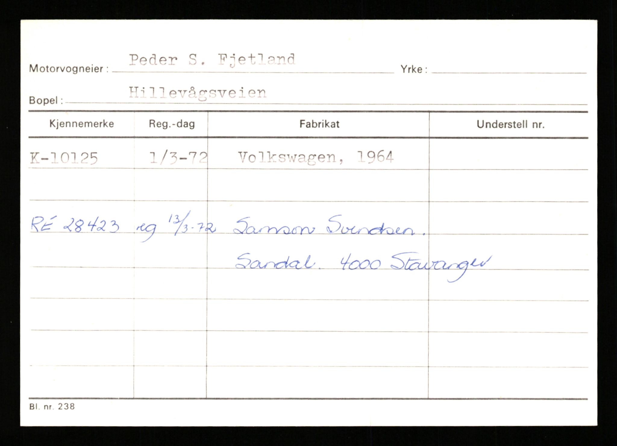 Stavanger trafikkstasjon, SAST/A-101942/0/G/L0002: Registreringsnummer: 5791 - 10405, 1930-1971, p. 2928