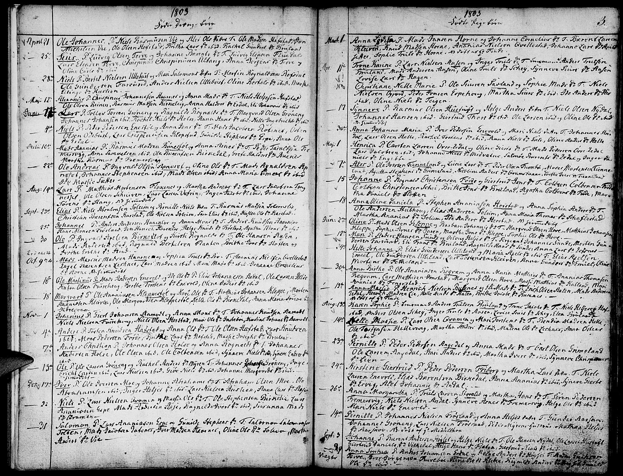 Førde sokneprestembete, SAB/A-79901/H/Haa/Haaa/L0005: Parish register (official) no. A 5, 1803-1821, p. 3