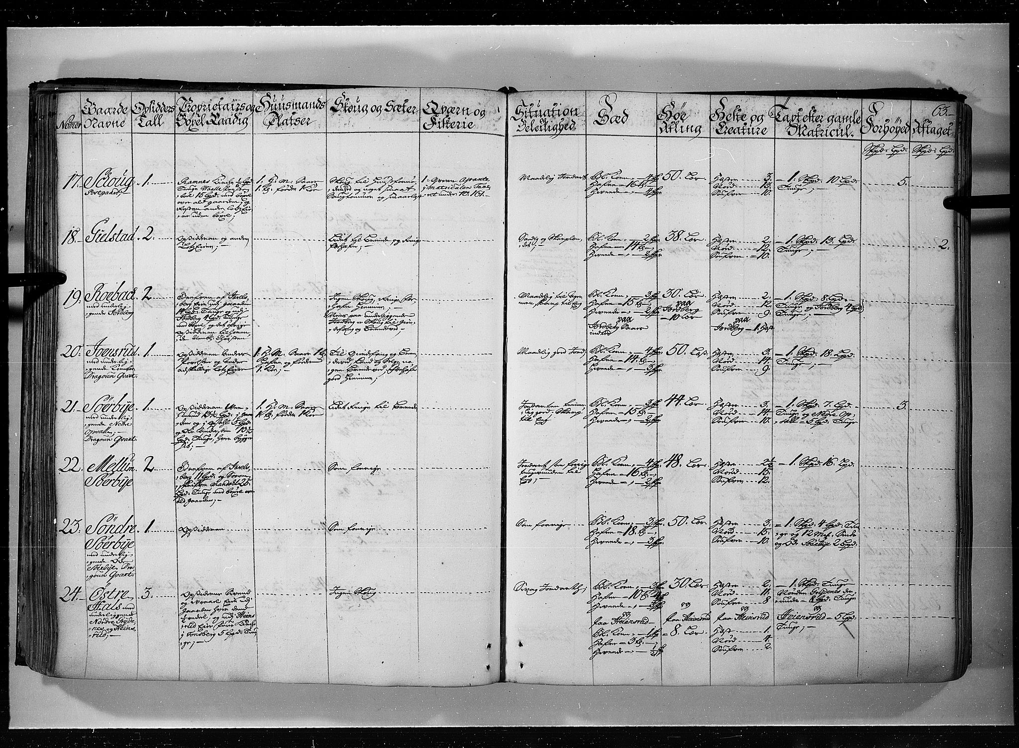 Rentekammeret inntil 1814, Realistisk ordnet avdeling, AV/RA-EA-4070/N/Nb/Nbf/L0115: Jarlsberg grevskap eksaminasjonsprotokoll, 1723, p. 62b-63a