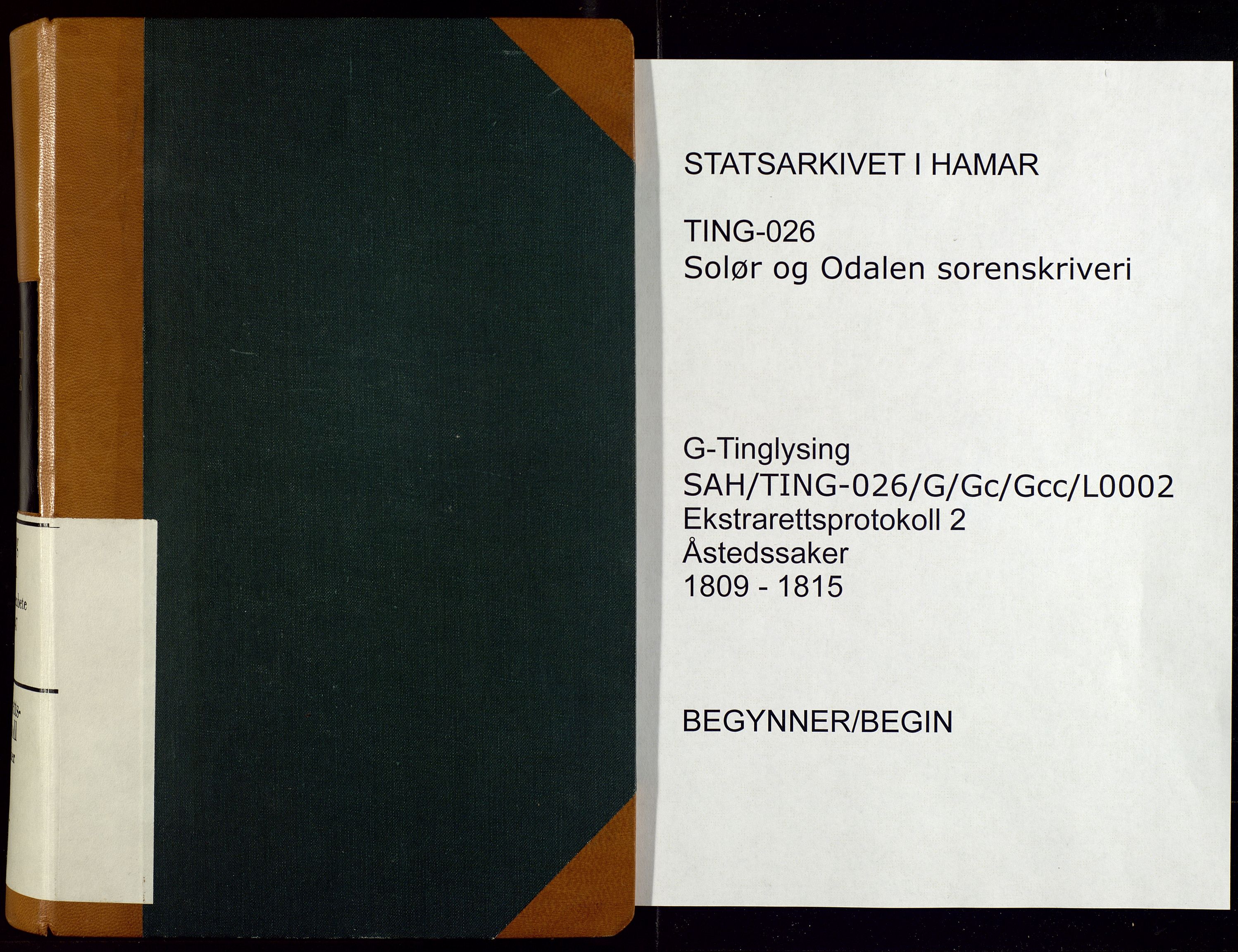 Solør og Odalen sorenskriveri, SAH/TING-026/G/Gc/Gcc/L0002: Åstedsprotokoll, 1809-1815
