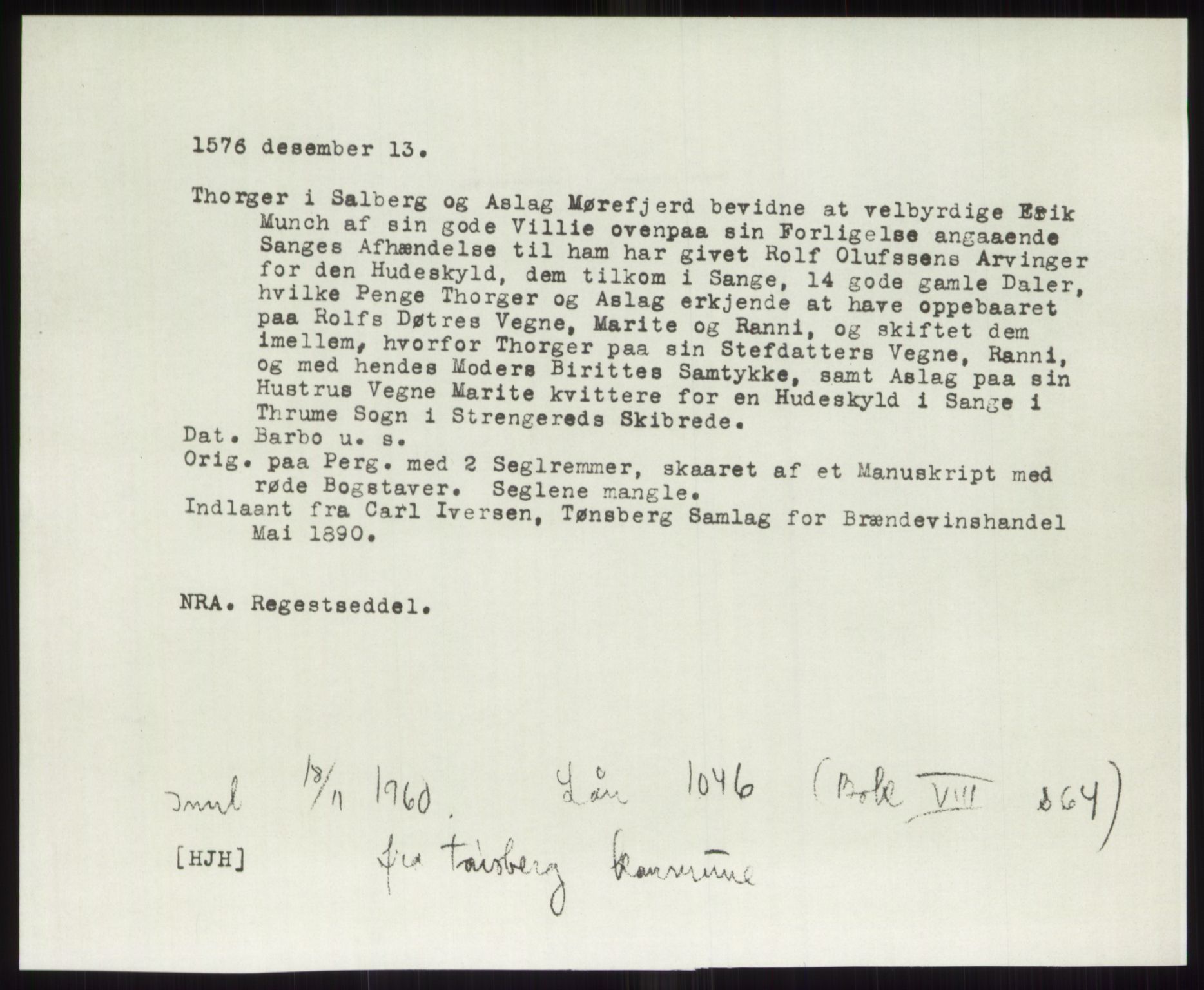 Samlinger til kildeutgivelse, Diplomavskriftsamlingen, RA/EA-4053/H/Ha, p. 1001