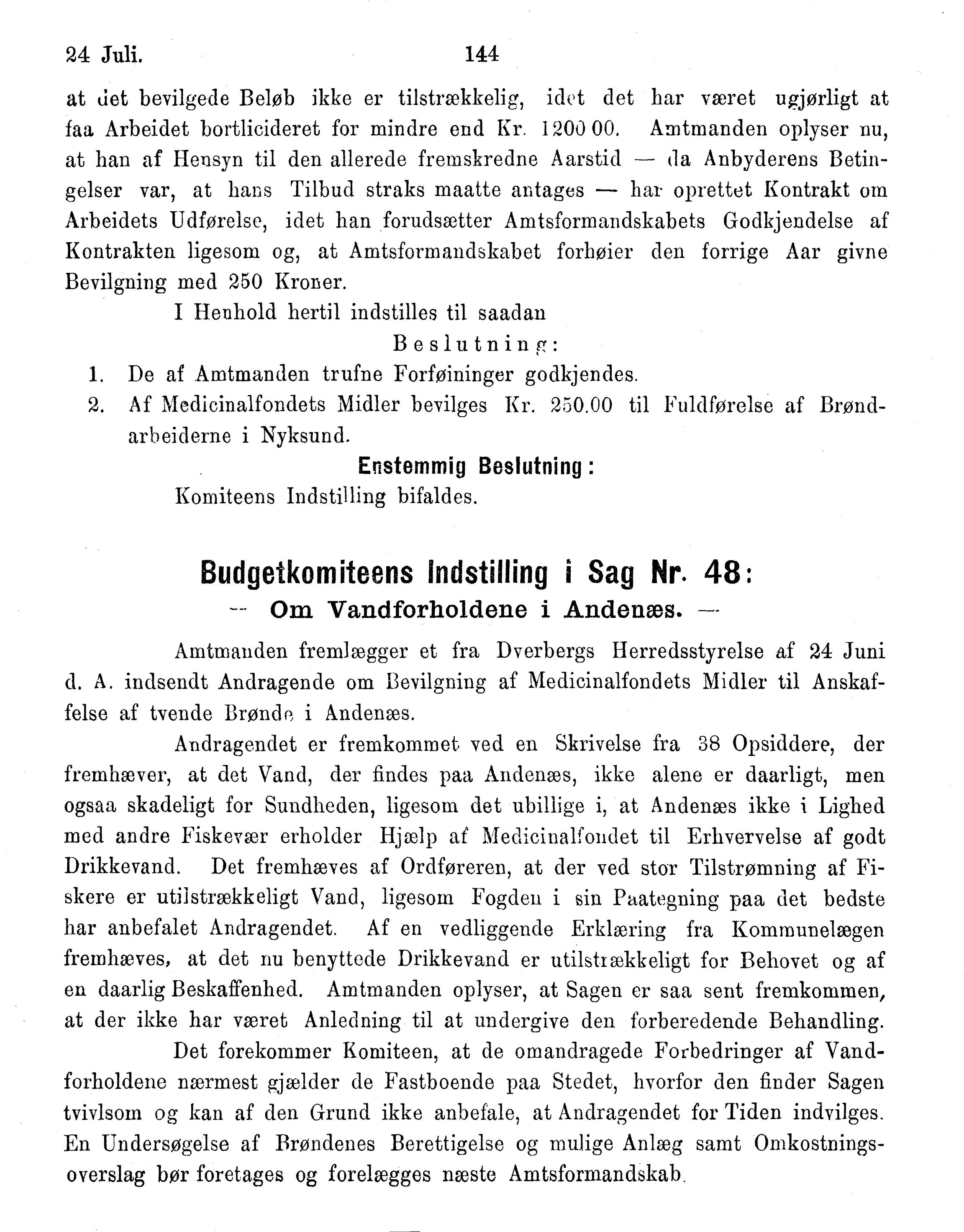 Nordland Fylkeskommune. Fylkestinget, AIN/NFK-17/176/A/Ac/L0015: Fylkestingsforhandlinger 1886-1890, 1886-1890