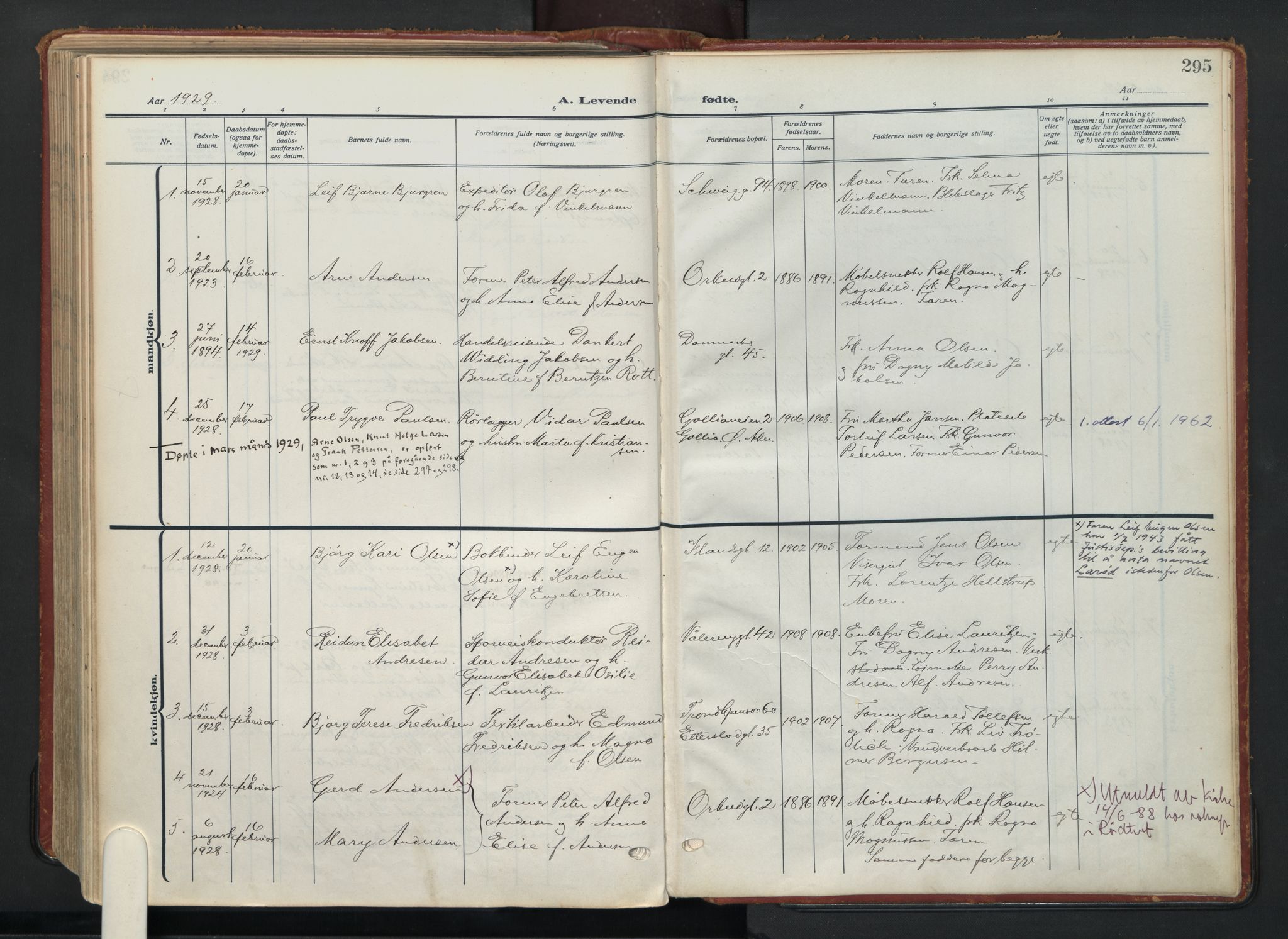 Vålerengen prestekontor Kirkebøker, SAO/A-10878/F/Fa/L0004: Parish register (official) no. 4, 1915-1929, p. 295